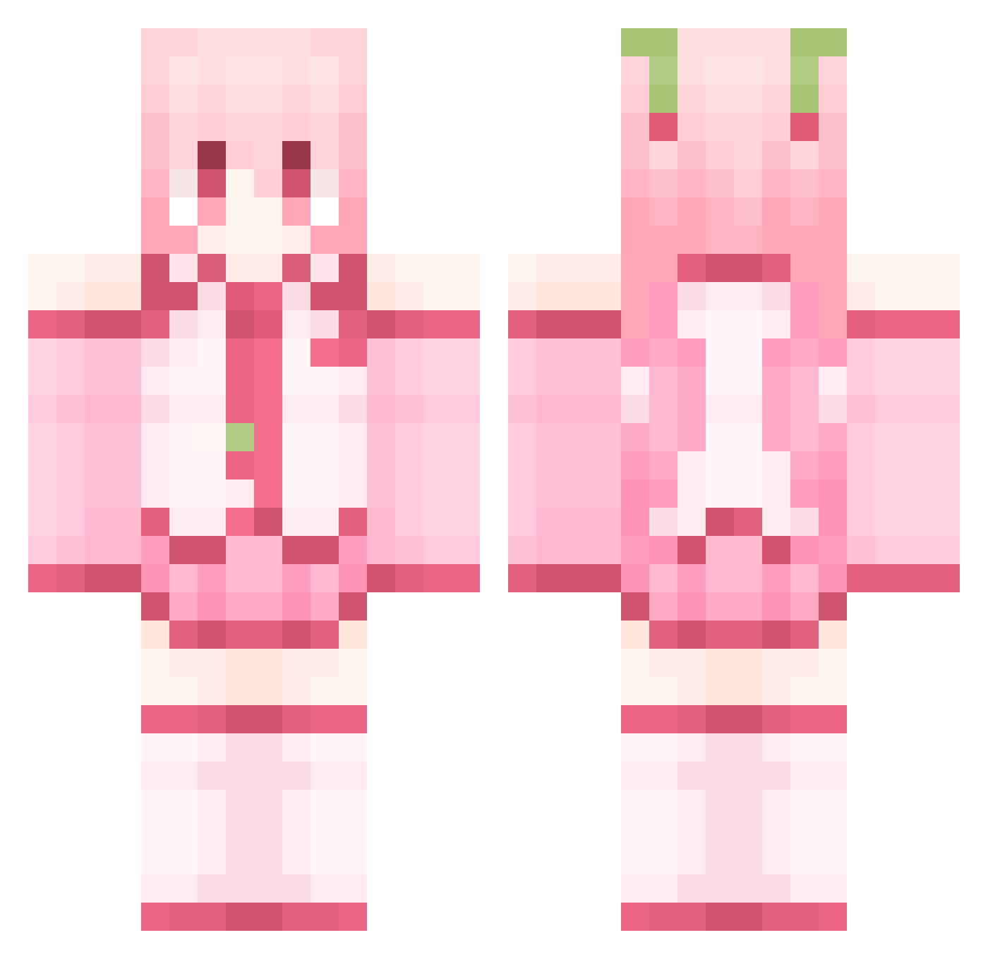 asterodi Minecraft skin, front and back view