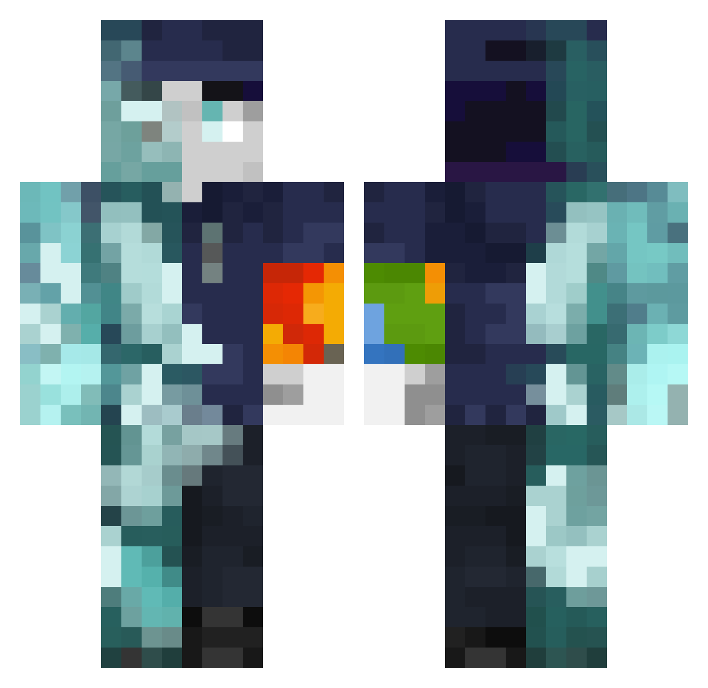 IceStorm1386 Minecraft skin, front and back view
