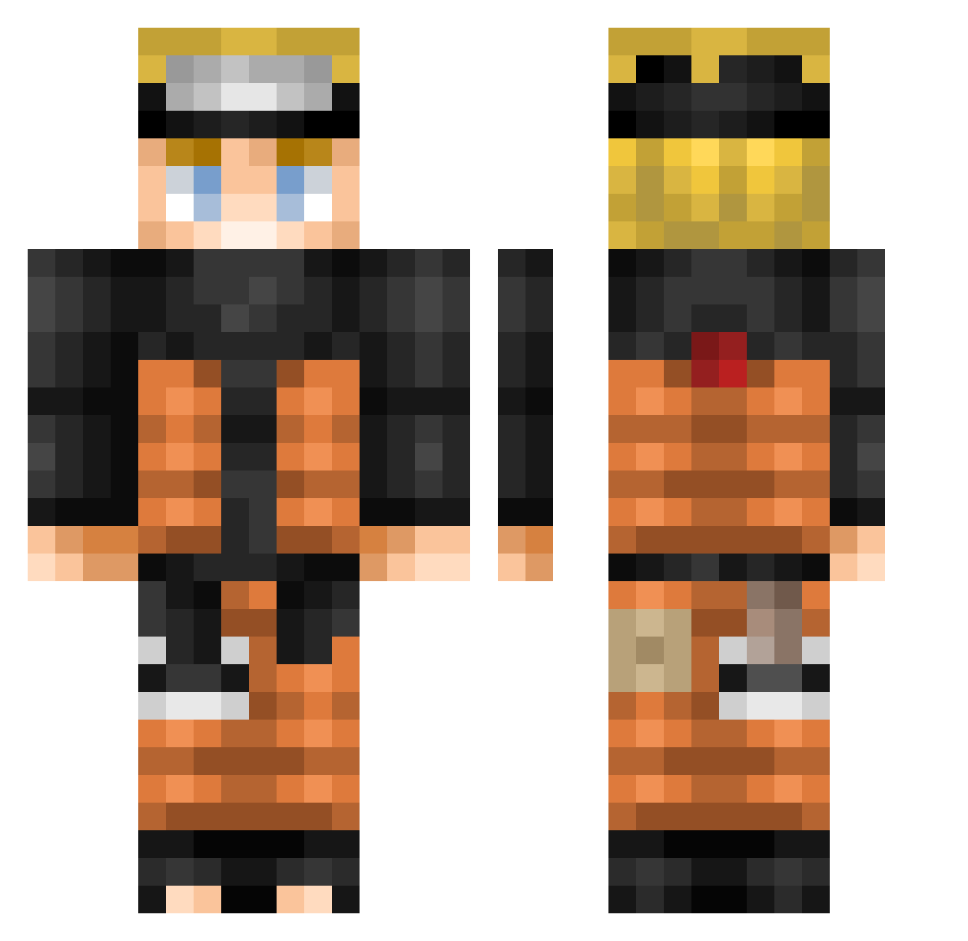vaok Minecraft skin, front and back view