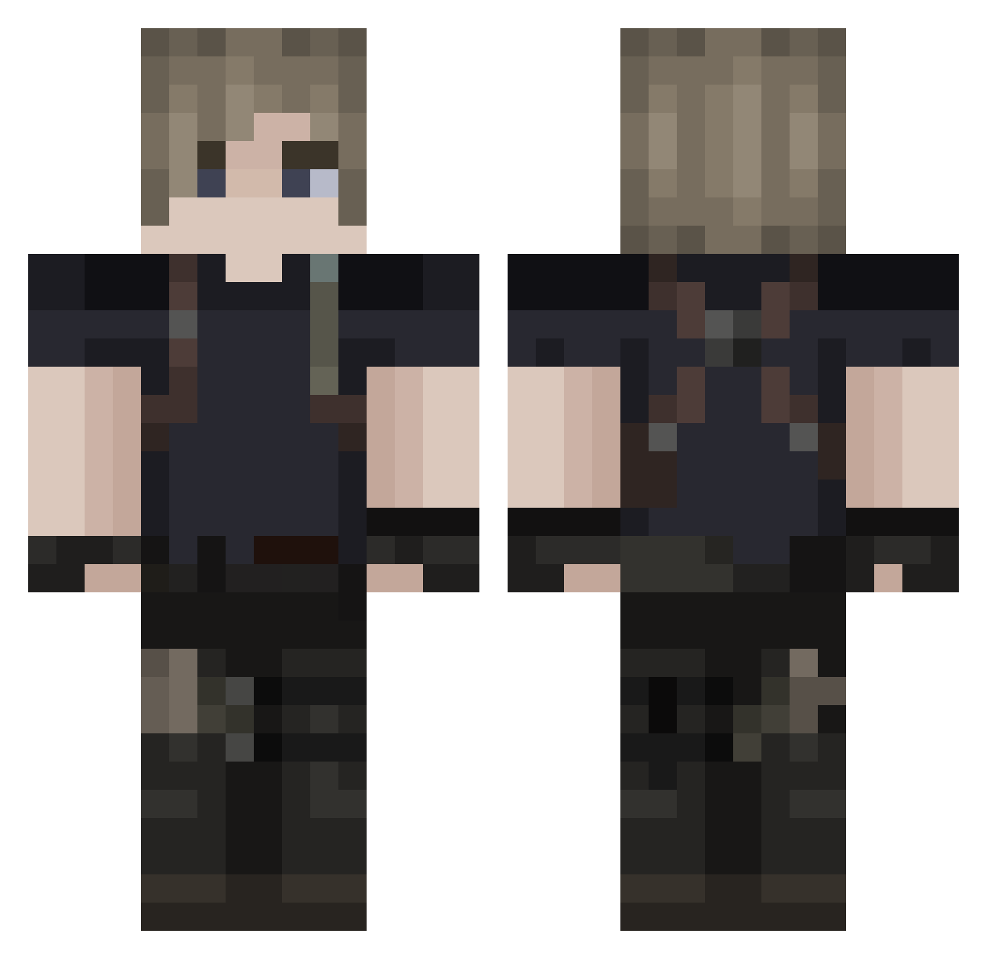 Vango212 Minecraft skin, front and back view