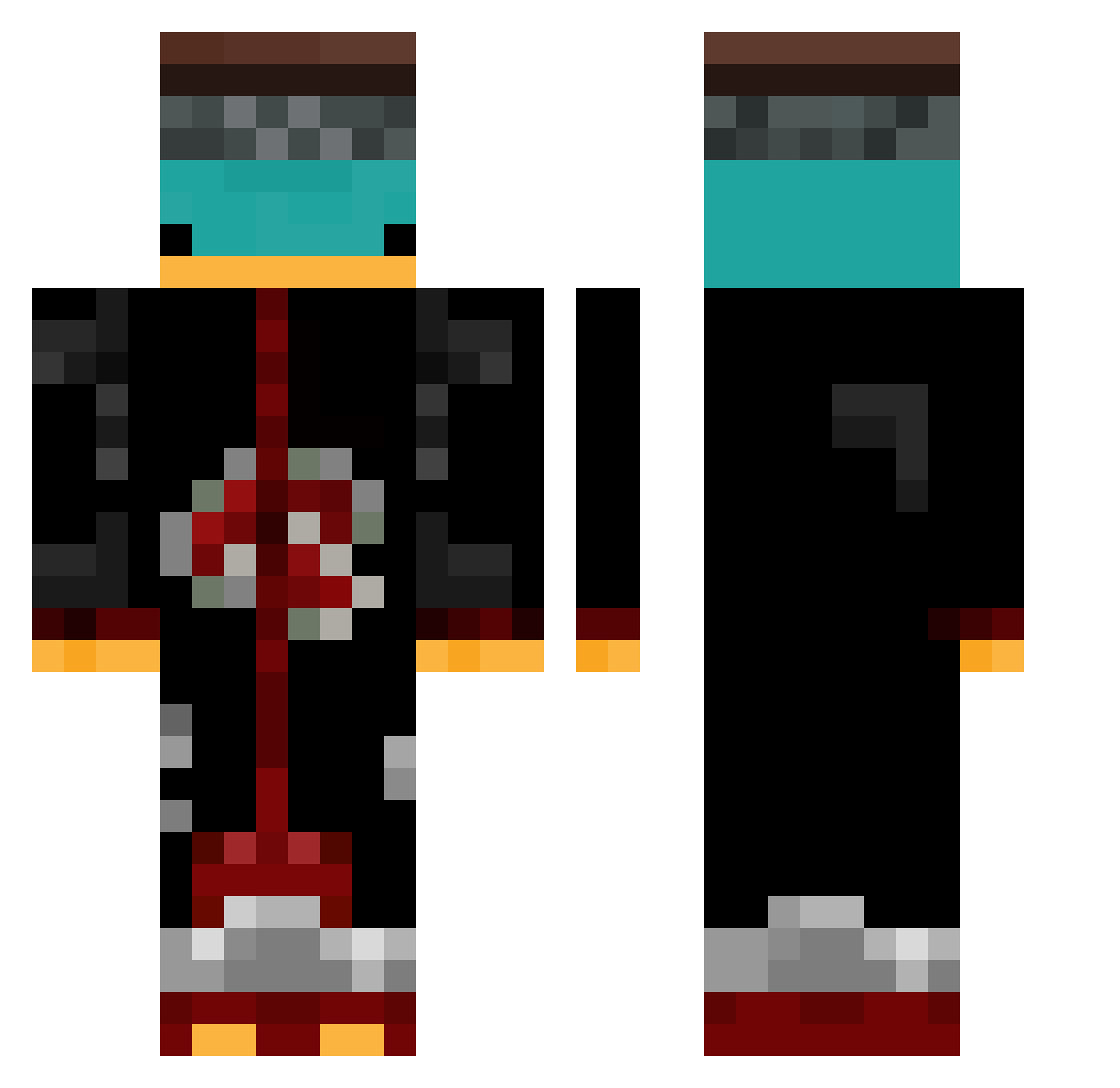 AgentP321 Minecraft skin, front and back view