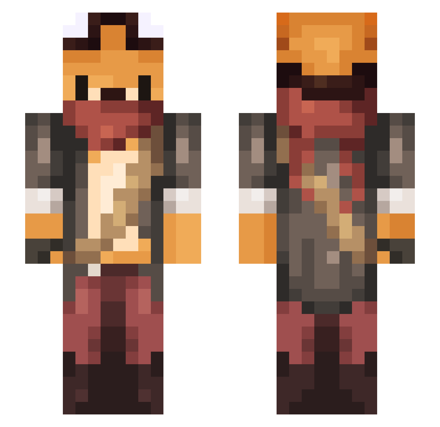 ArticFox653 Minecraft skin, front and back view