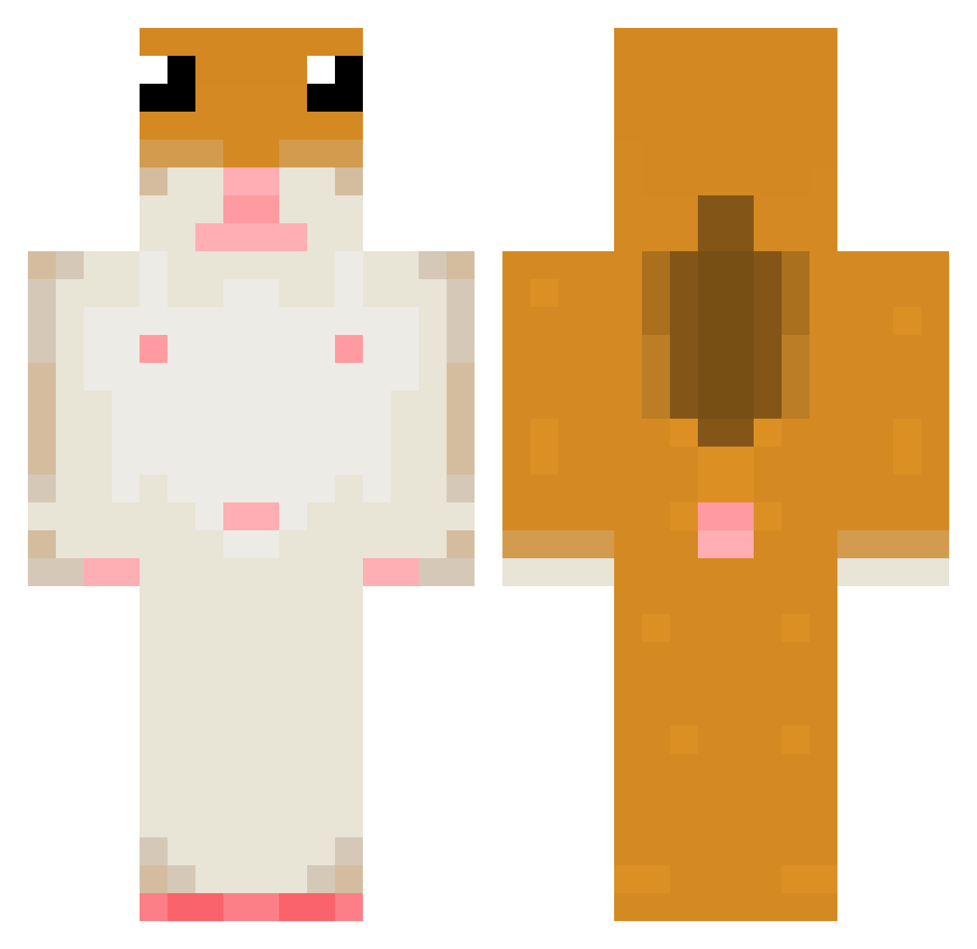 Laggmania Minecraft skin, front and back view