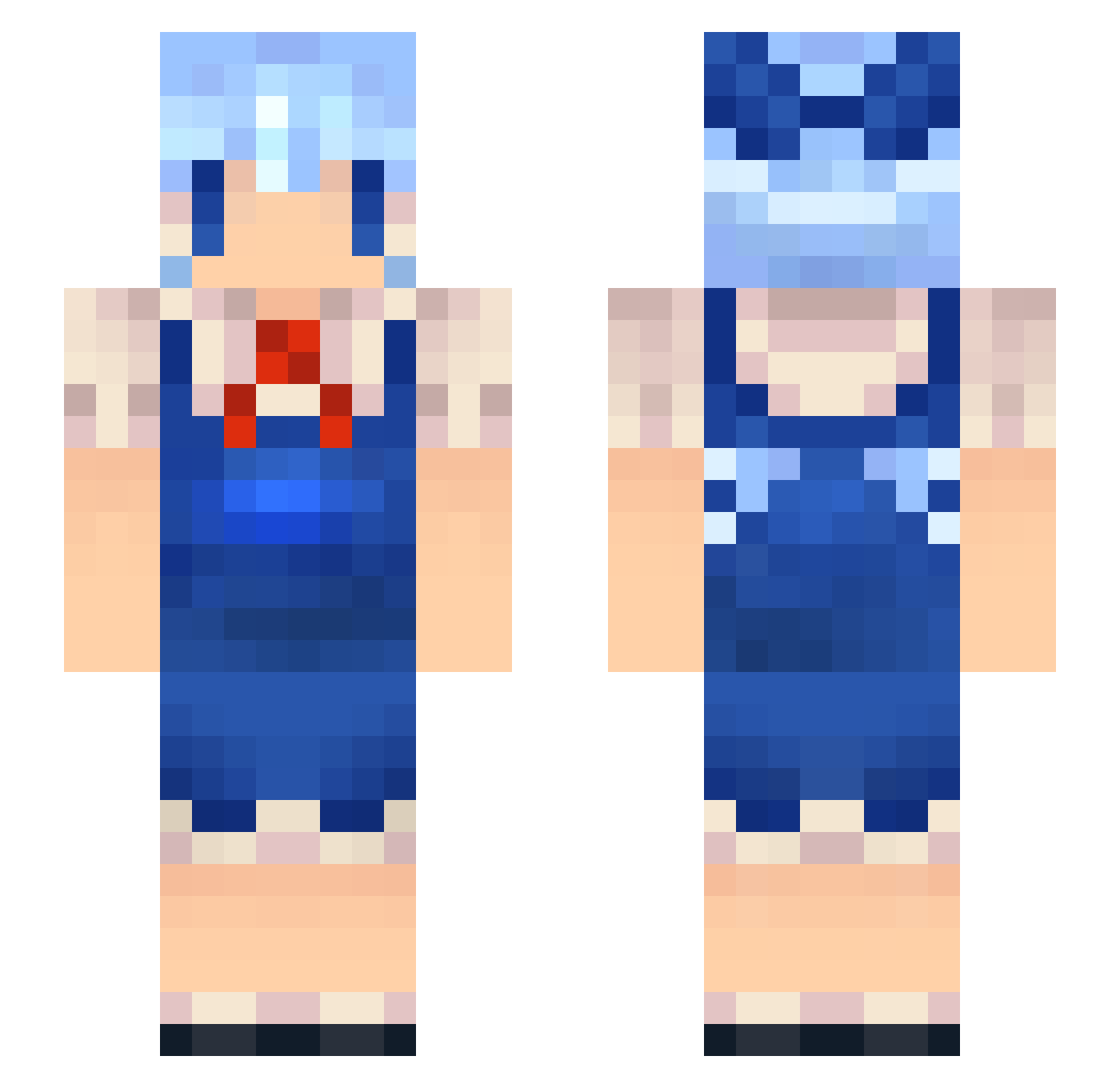 warowa Minecraft skin, front and back view