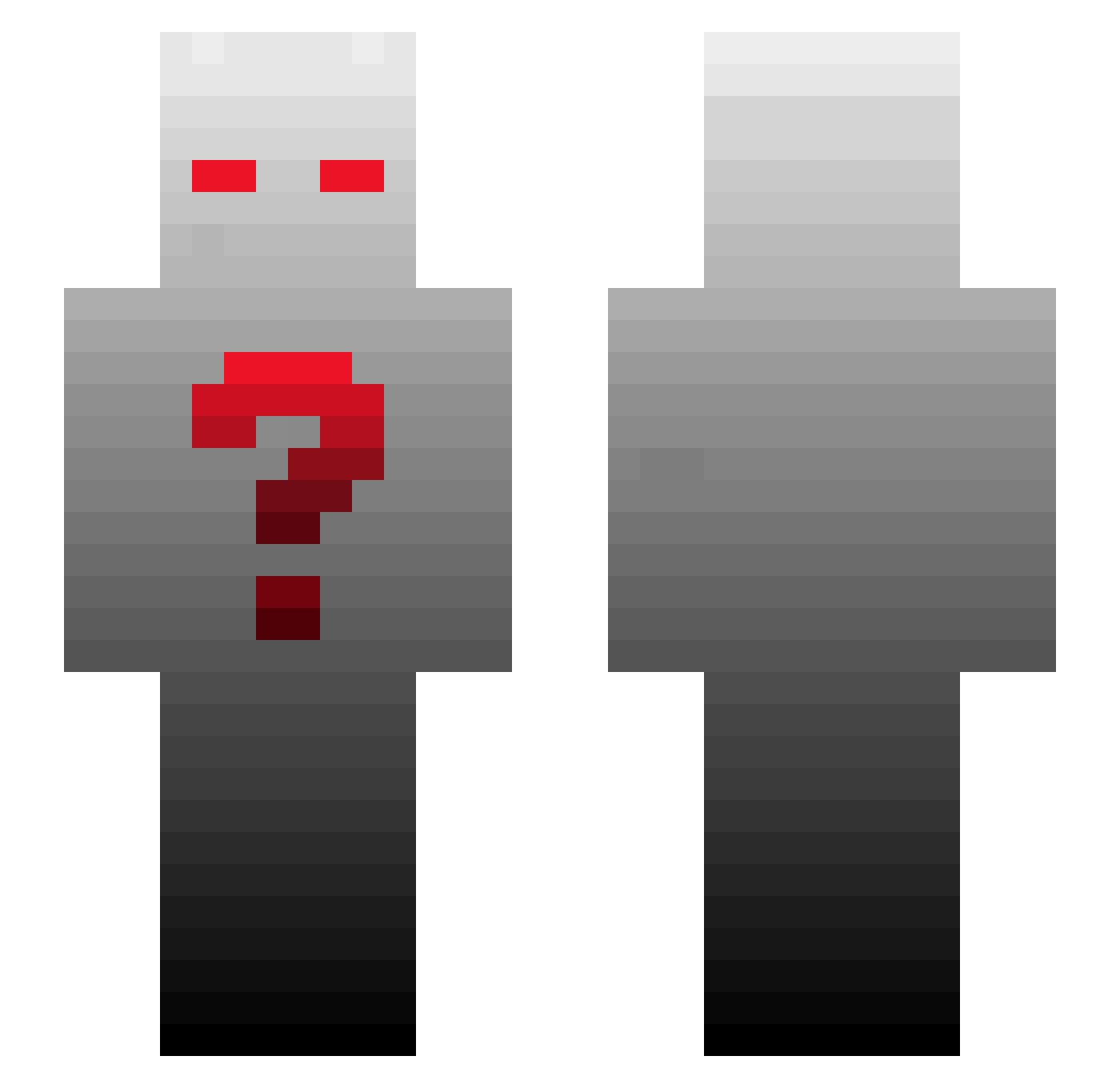 Betekenis Minecraft skin, front and back view