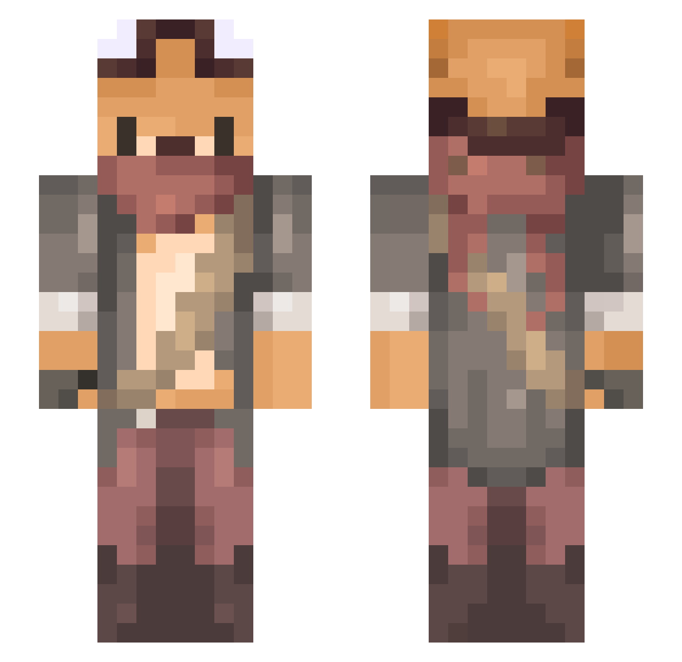 Exists8274 Minecraft skin, front and back view