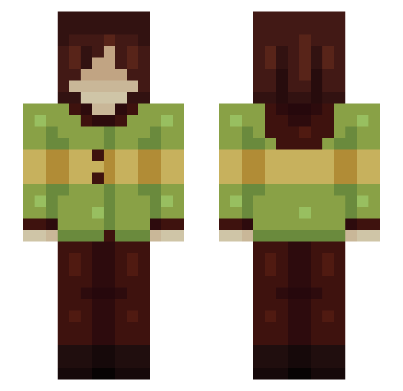 dxmxc Minecraft skin, front and back view