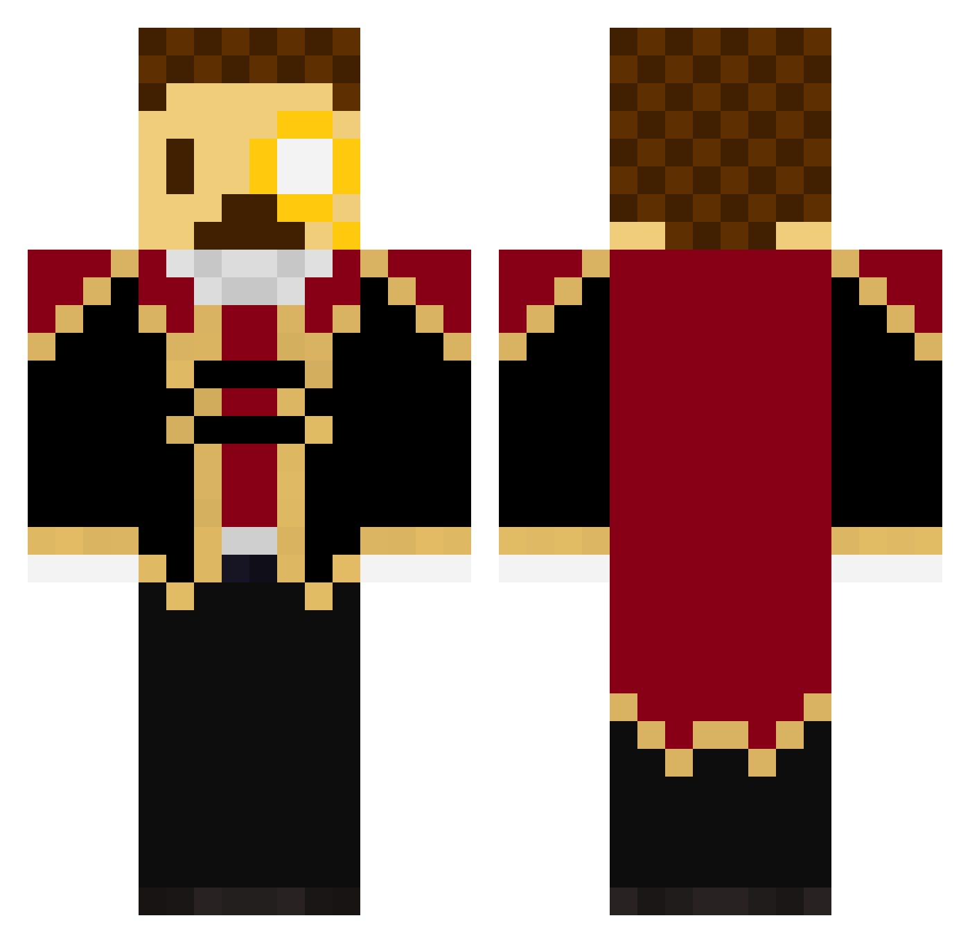 Venti Minecraft skin, front and back view