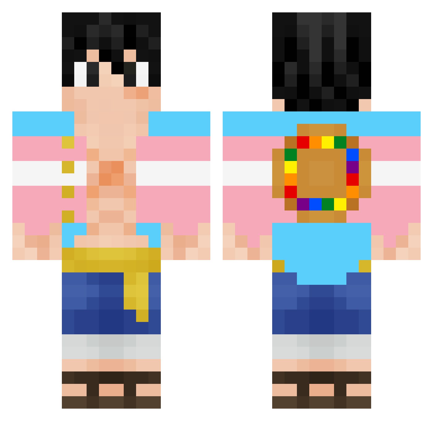 Agnam0re Minecraft skin, front and back view