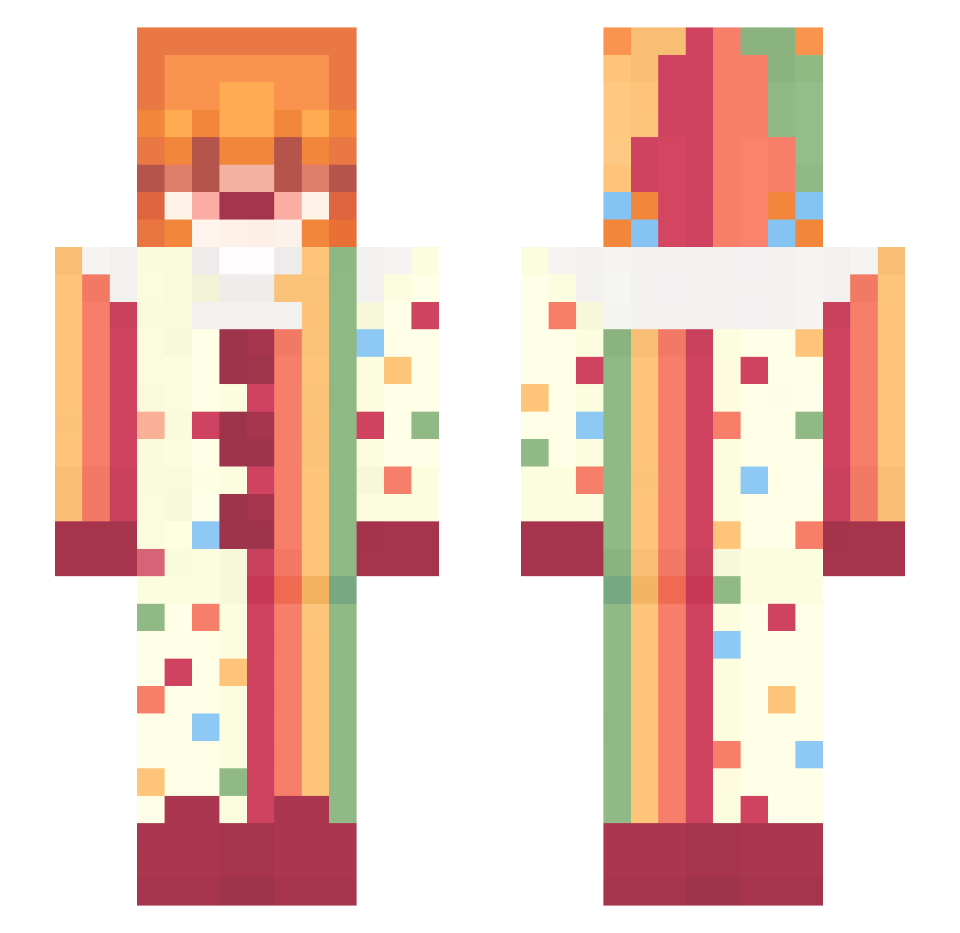 snotbubblez Minecraft skin, front and back view