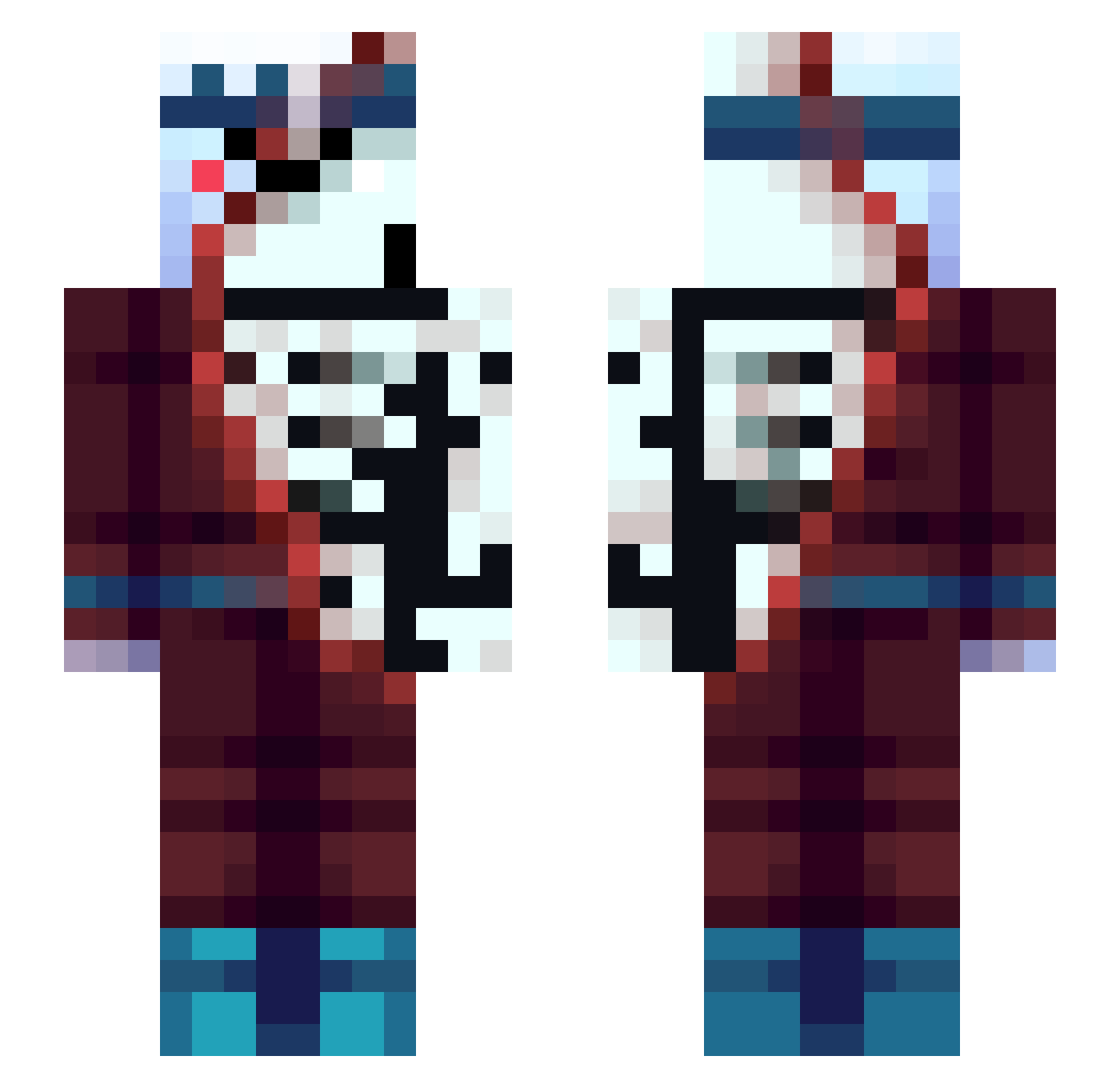 Srhostdeyt_xd Minecraft skin, front and back view