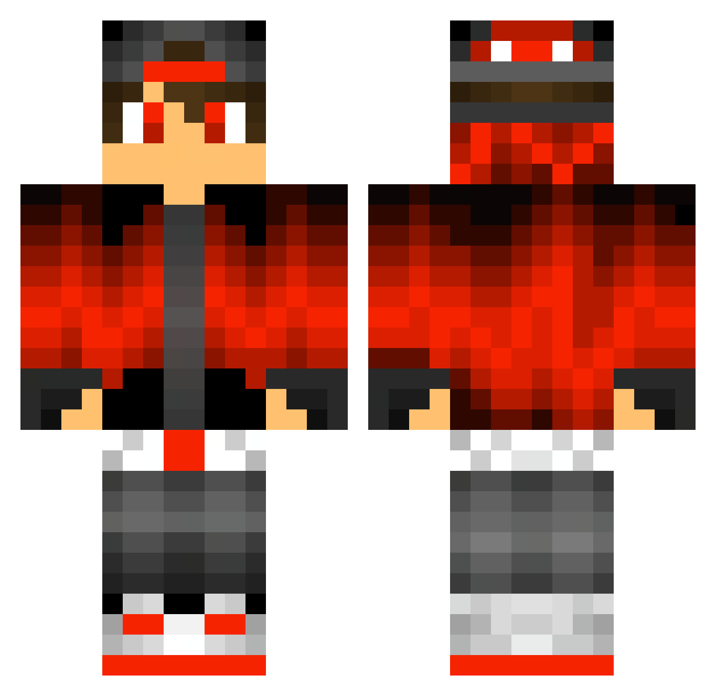bqves Minecraft skin, front and back view