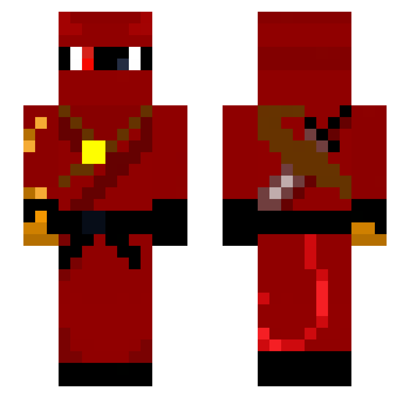 ninjaredfirehot Minecraft skin, front and back view