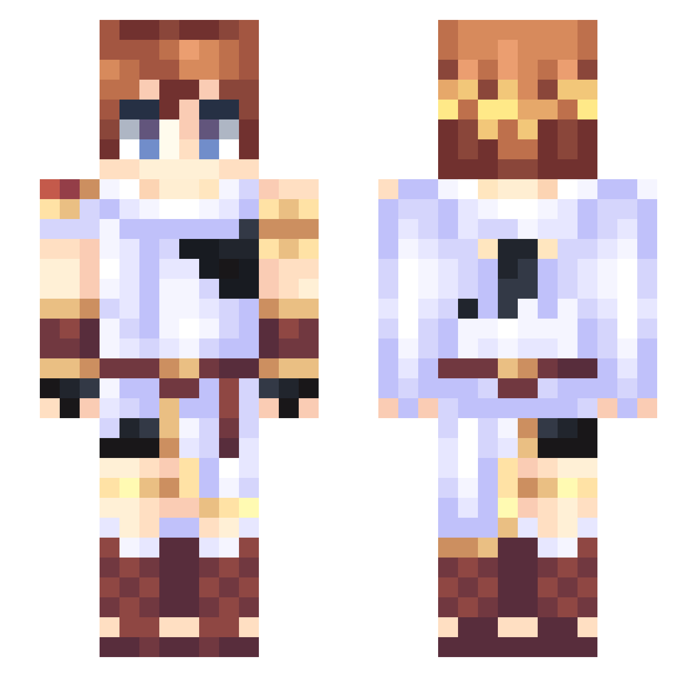OniLife Minecraft skin, front and back view