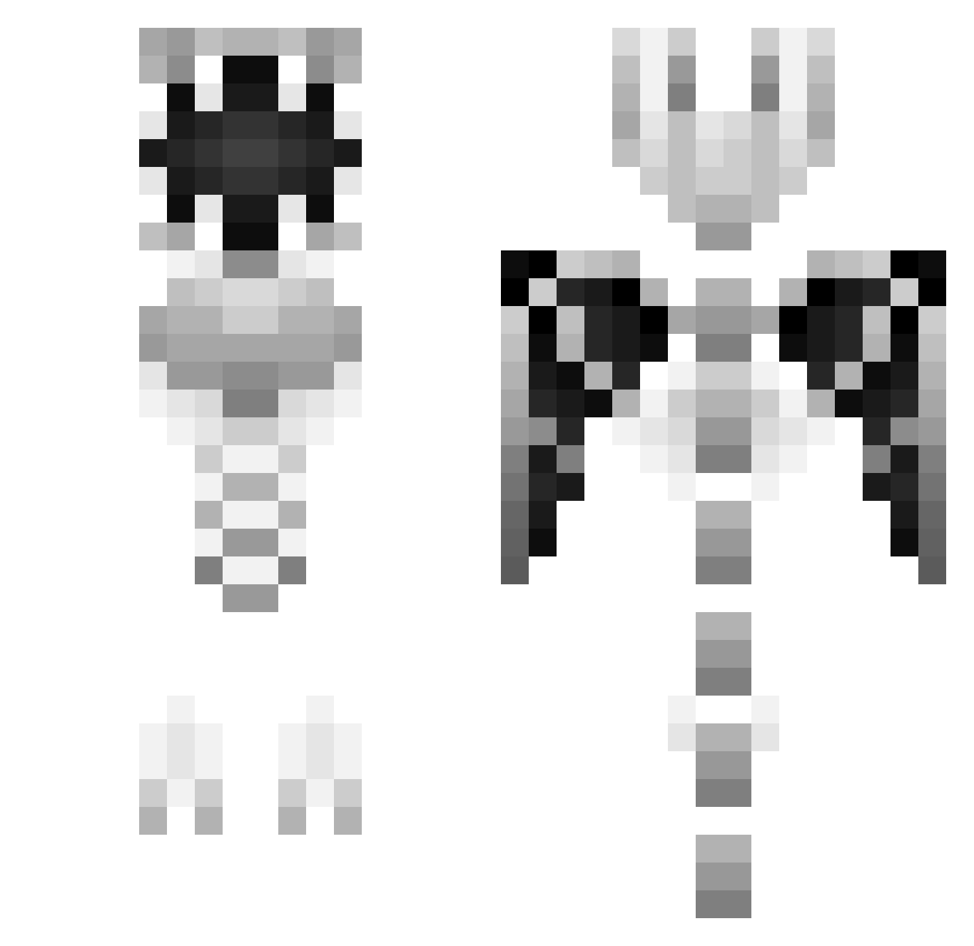 Expertized Minecraft skin, front and back view