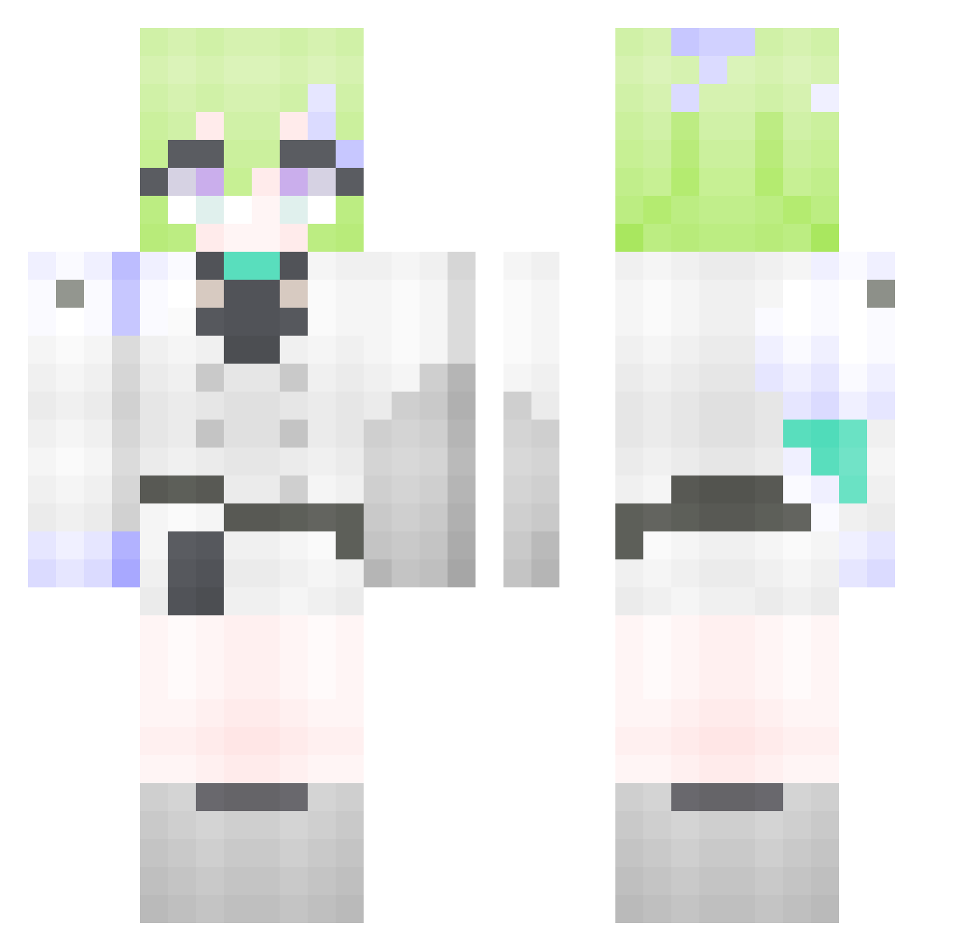 MOGEKONG Minecraft skin, front and back view