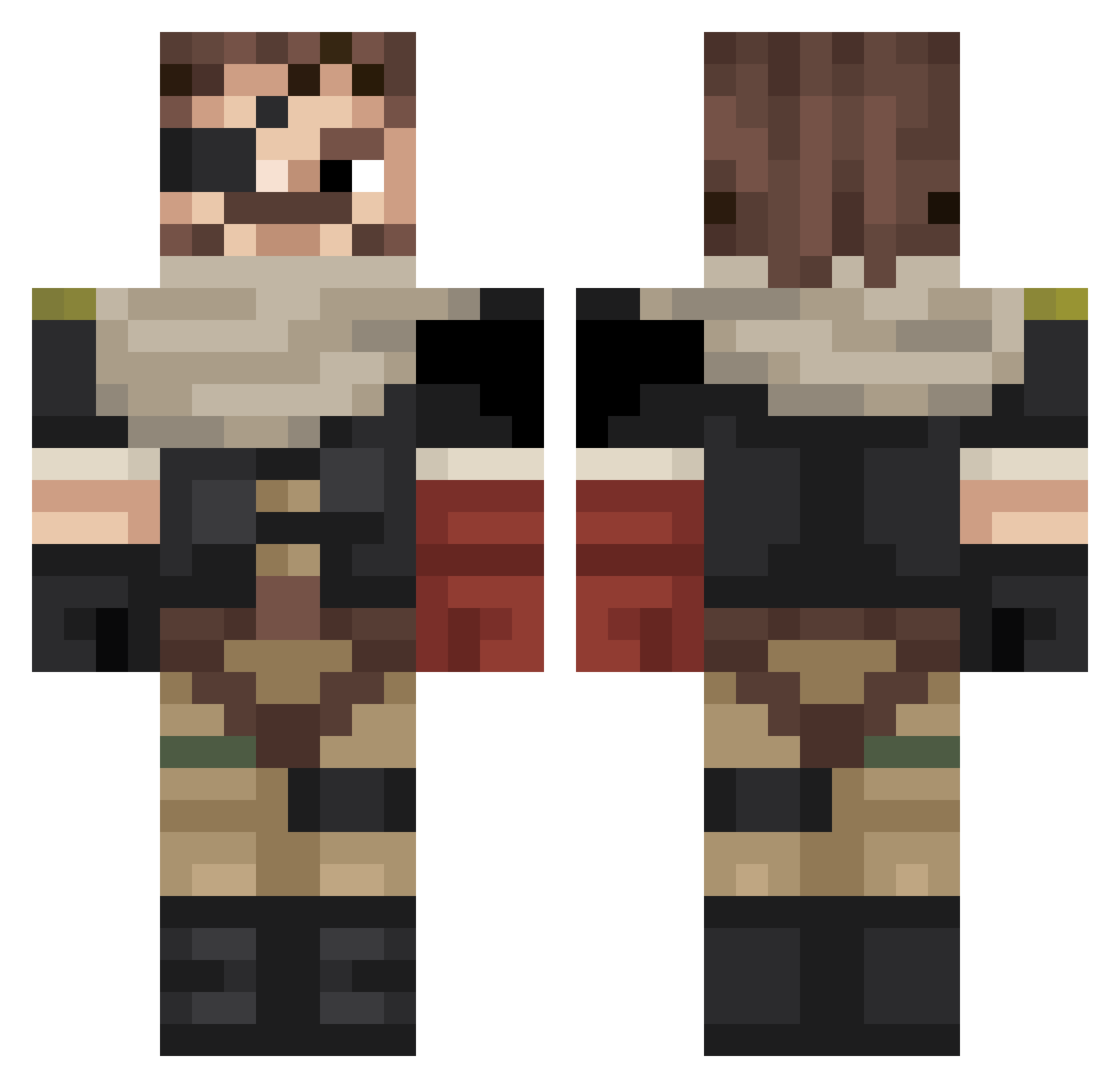 MisKuba11 Minecraft skin, front and back view