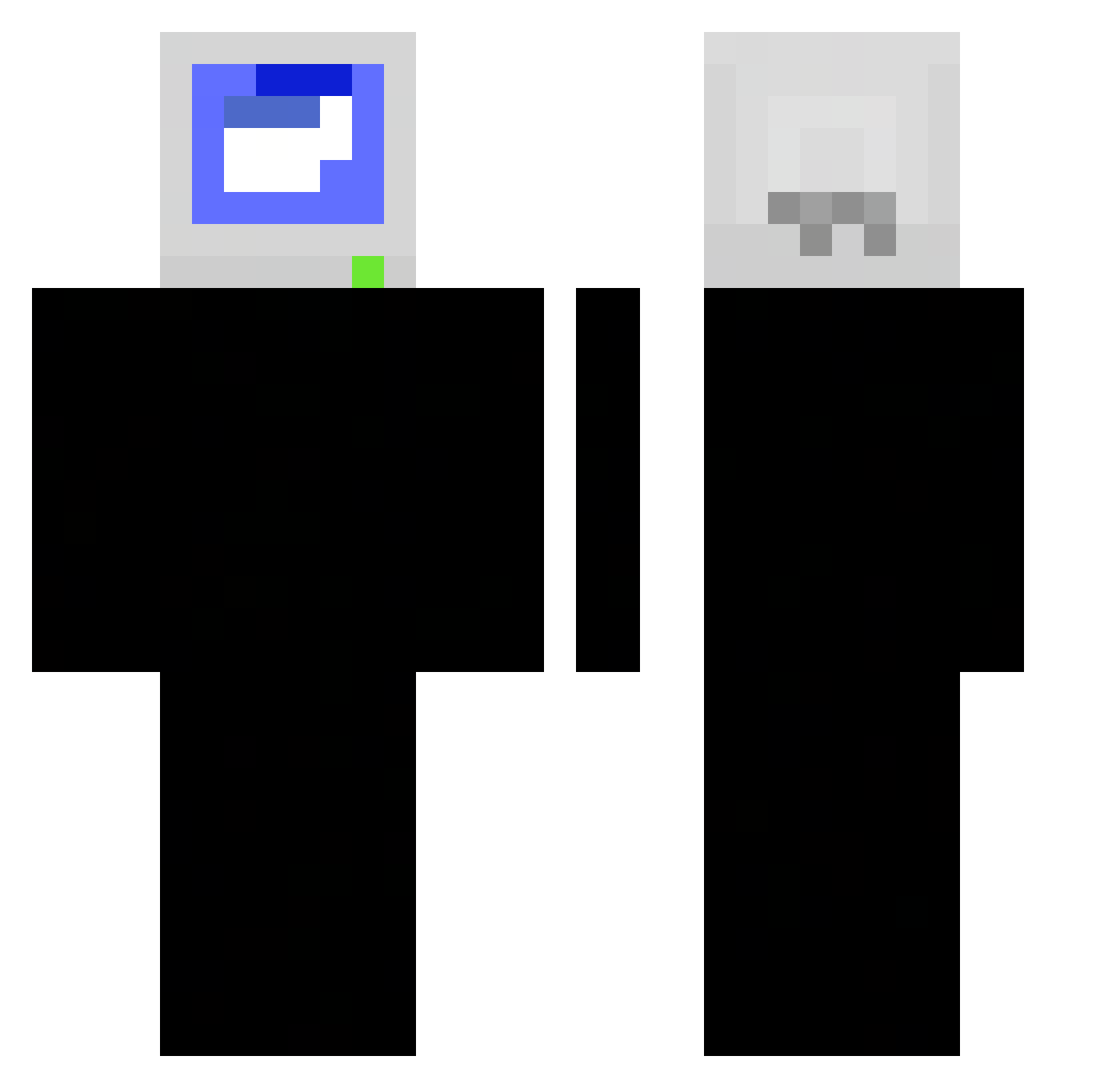 B0XBR Minecraft skin, front and back view