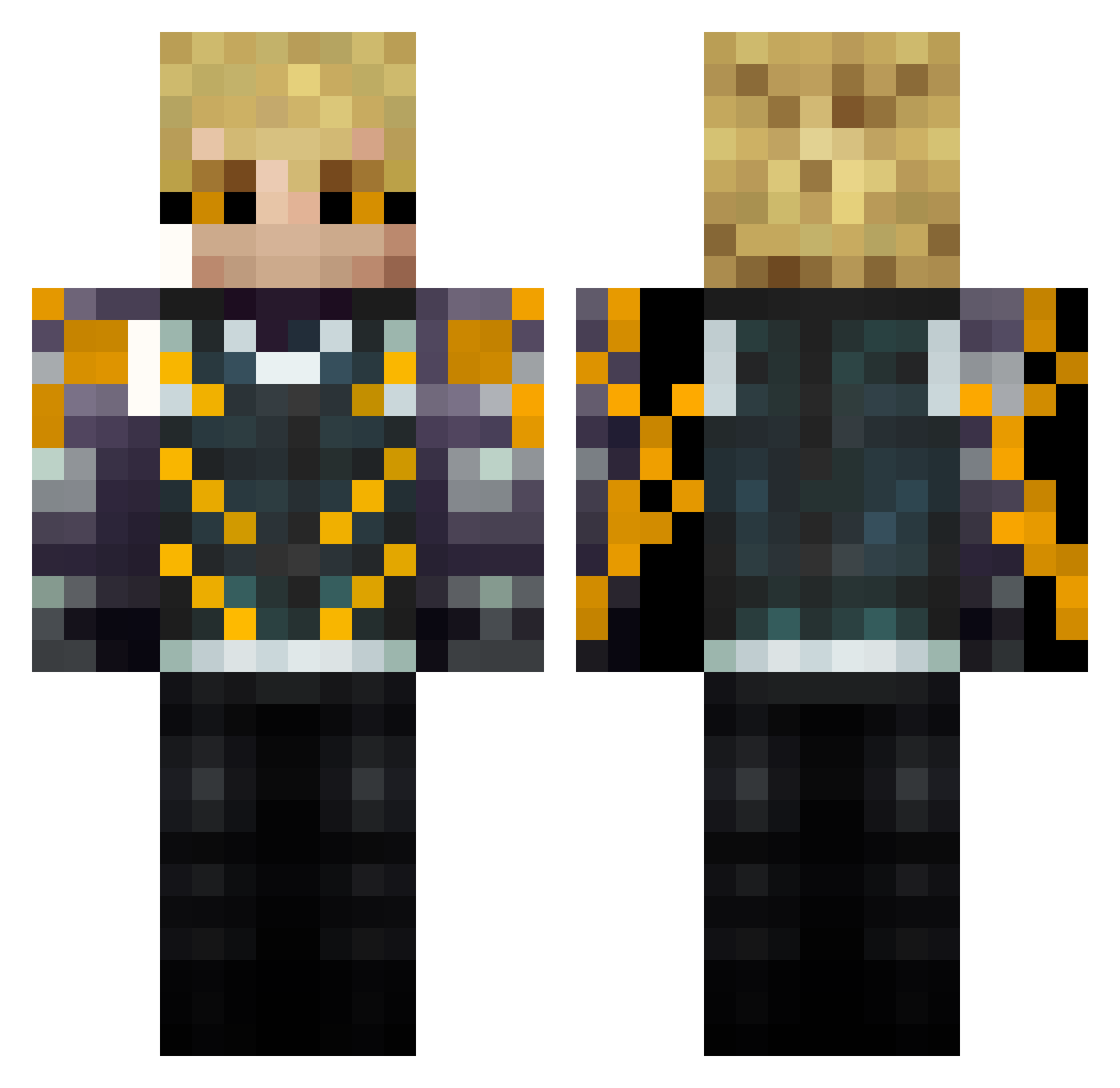Ziyuan1 Minecraft skin, front and back view