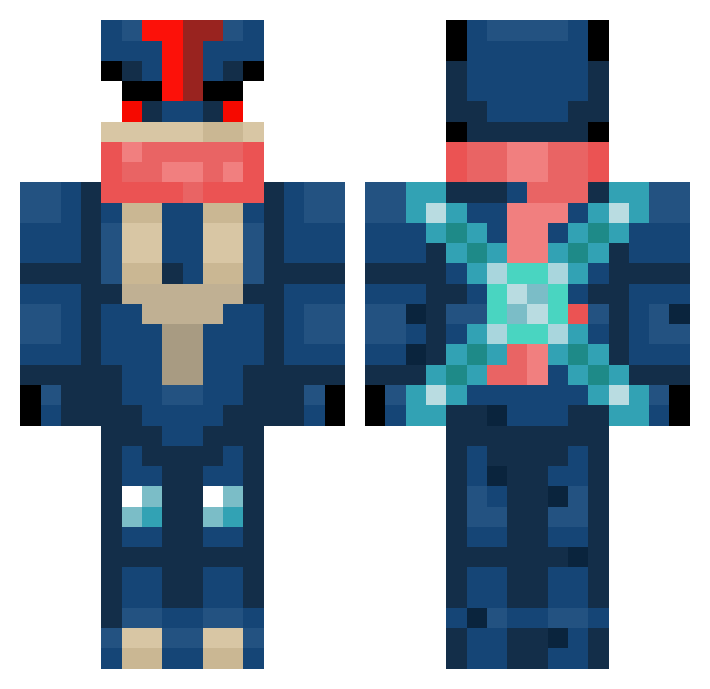 Muzasaaw Minecraft skin, front and back view