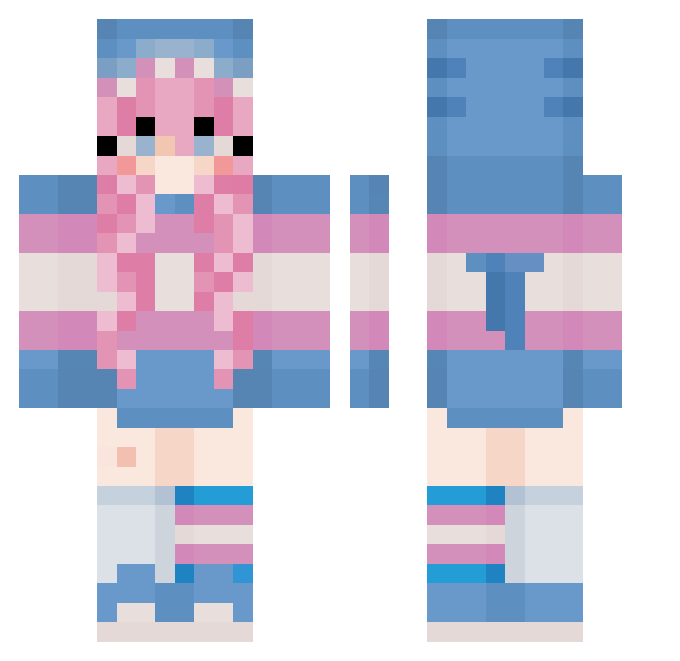 GingerCandy Minecraft skin, front and back view