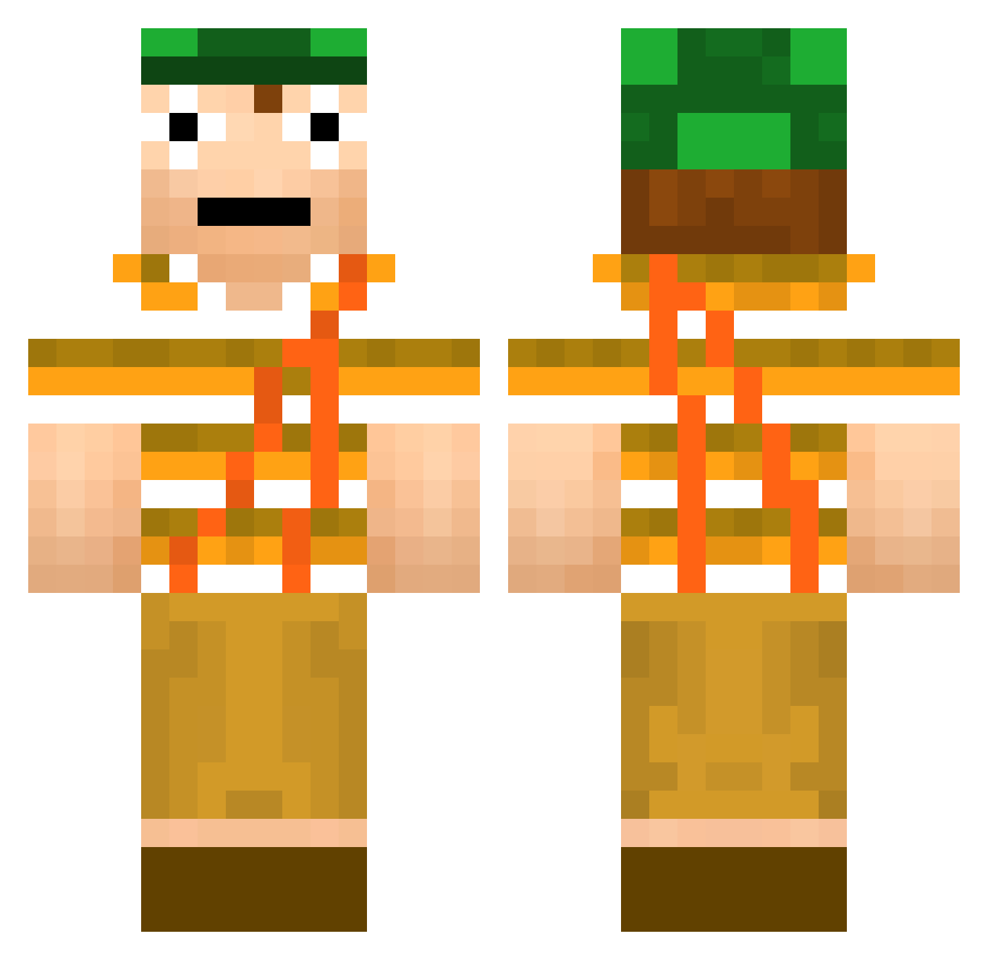 YTsacri Minecraft skin, front and back view