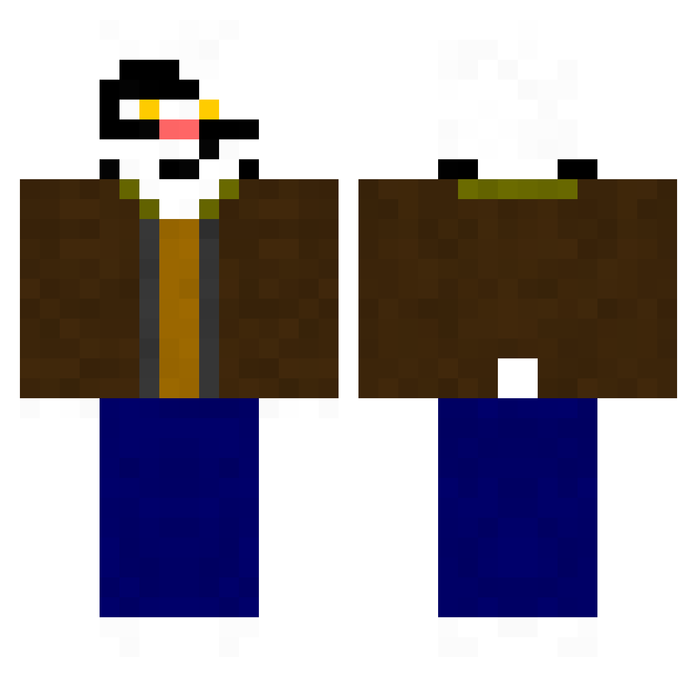 Purrah Minecraft skin, front and back view