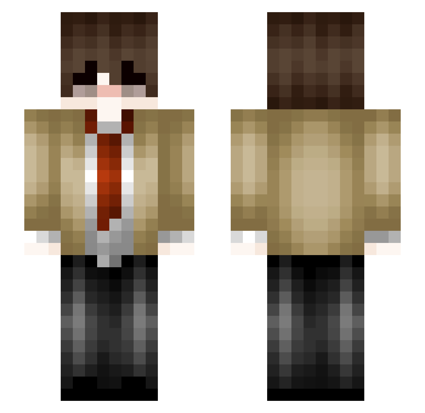 gotihc Minecraft skin, front and back view
