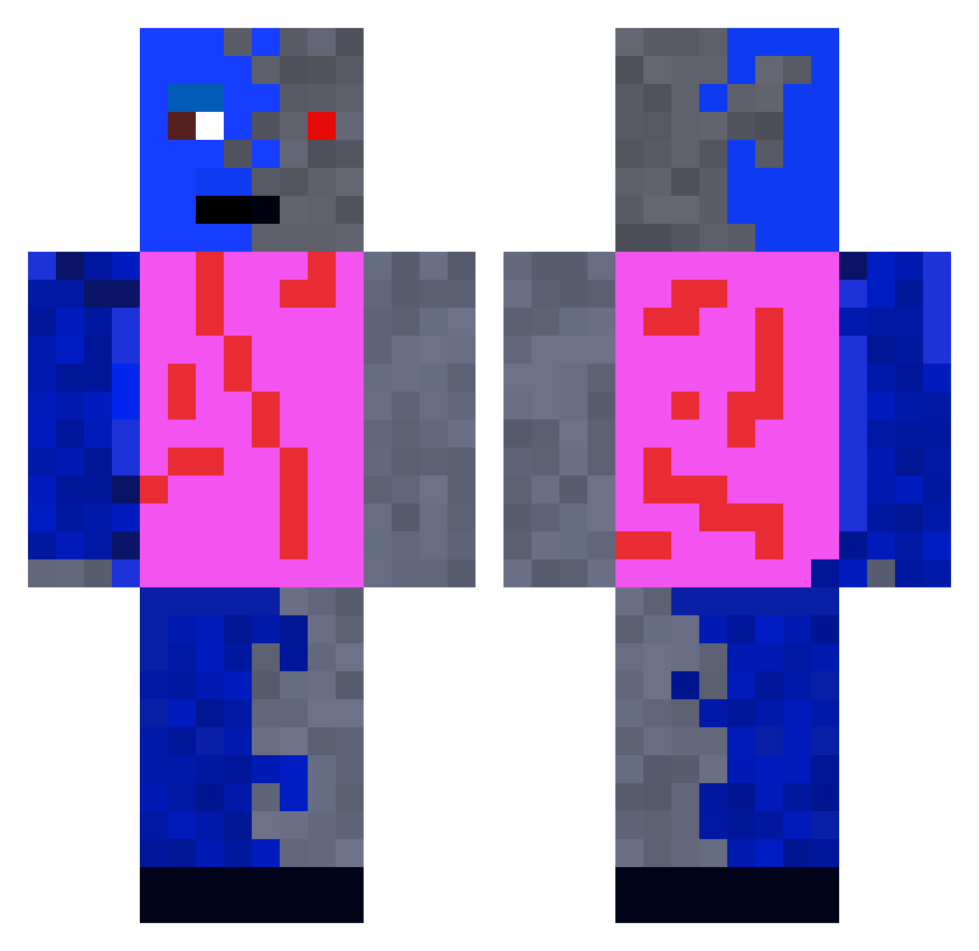 RottenChunk646 Minecraft skin, front and back view