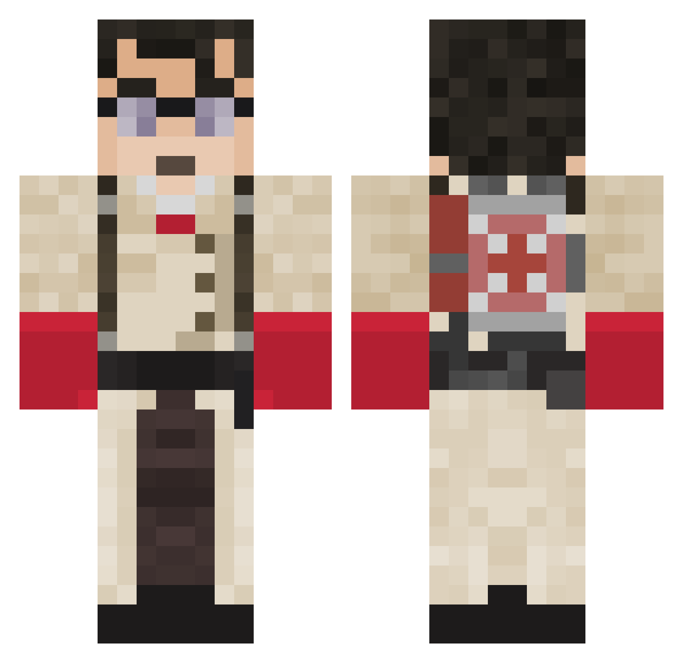 Pizza_Polos Minecraft skin, front and back view