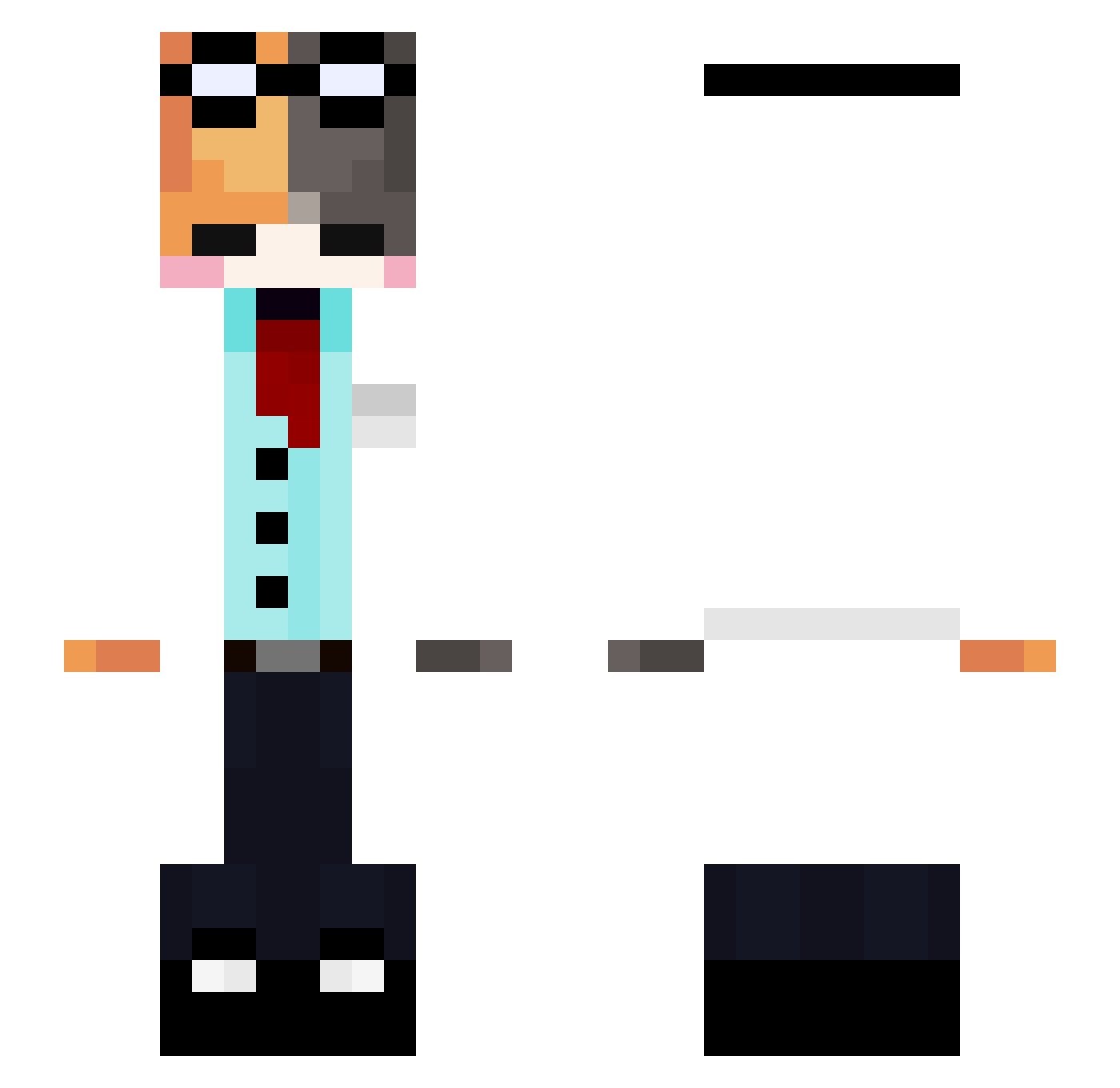 Bazzi_0 Minecraft skin, front and back view