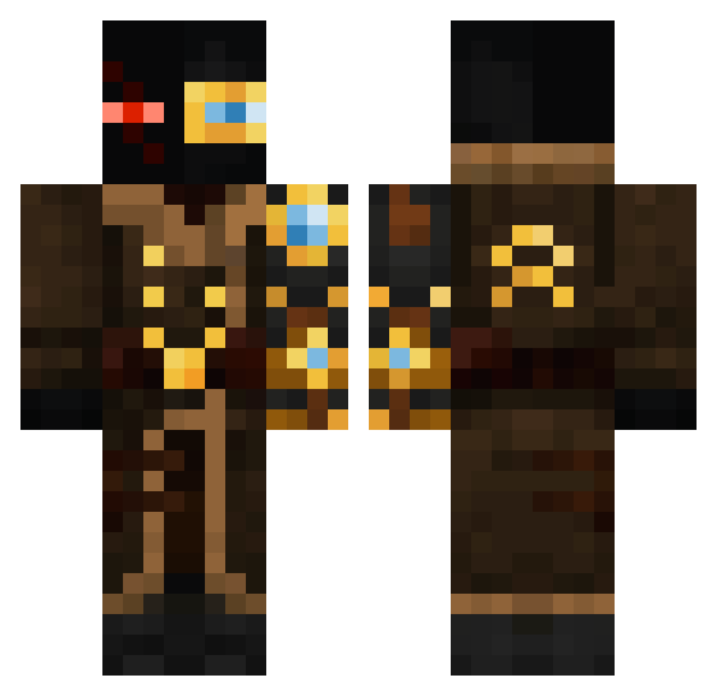 Hyderlic Minecraft skin, front and back view