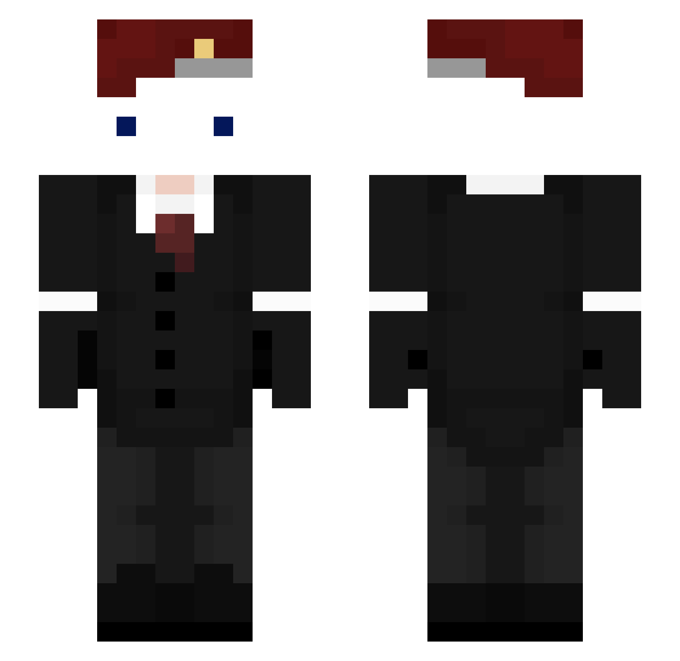 InferKnightX Minecraft skin, front and back view
