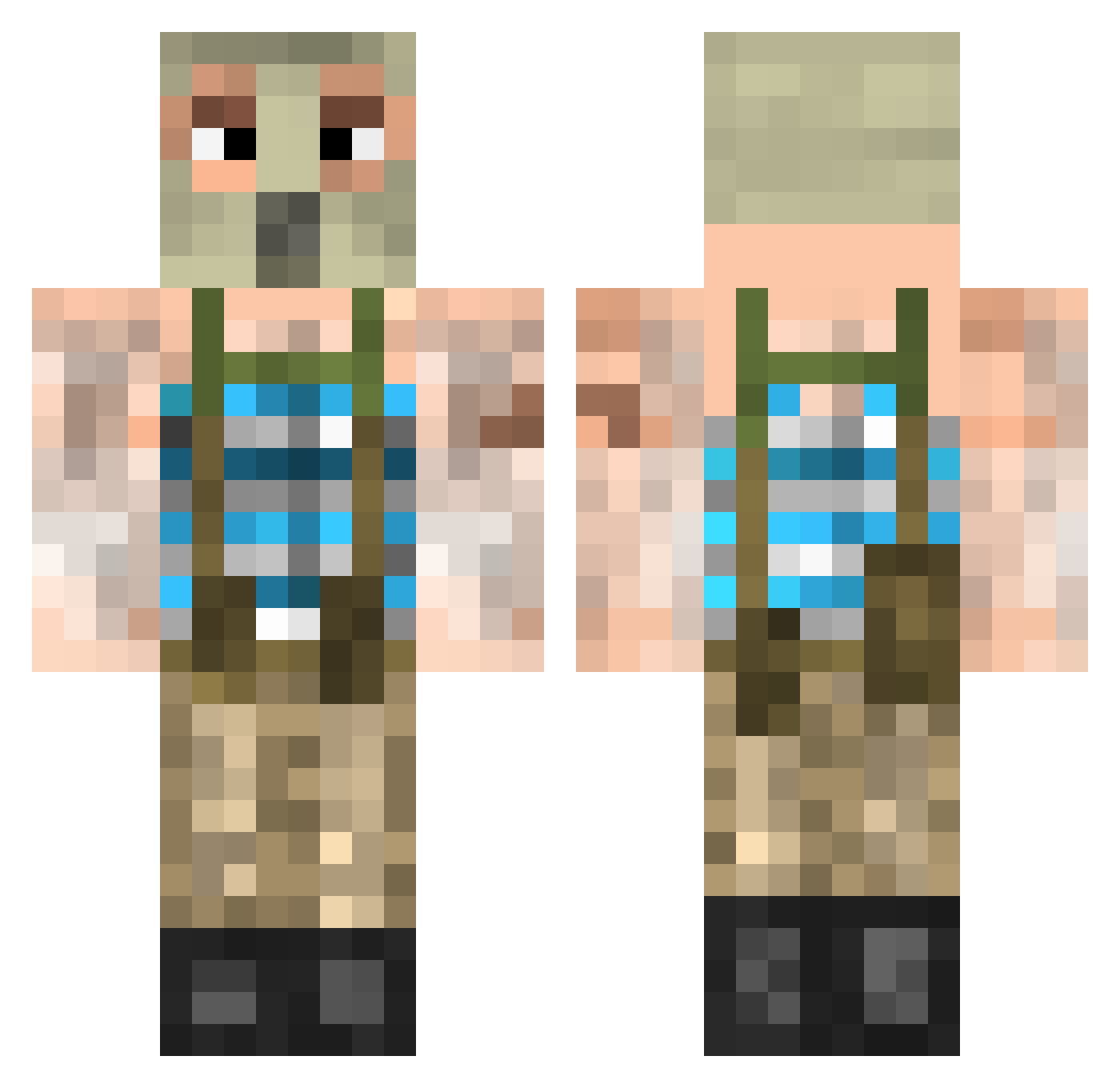 ninesixone Minecraft skin, front and back view