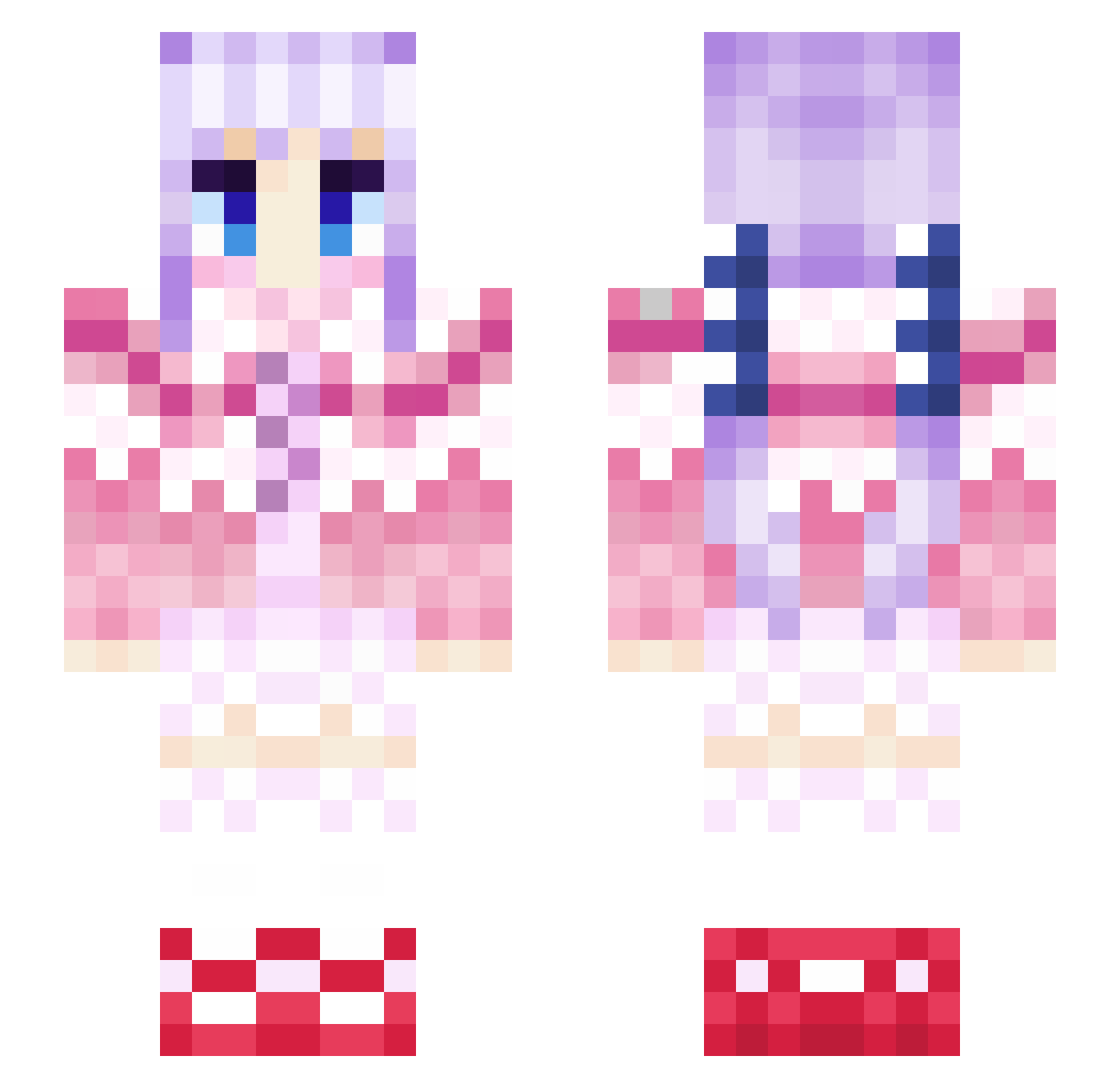 Quocy Minecraft skin, front and back view