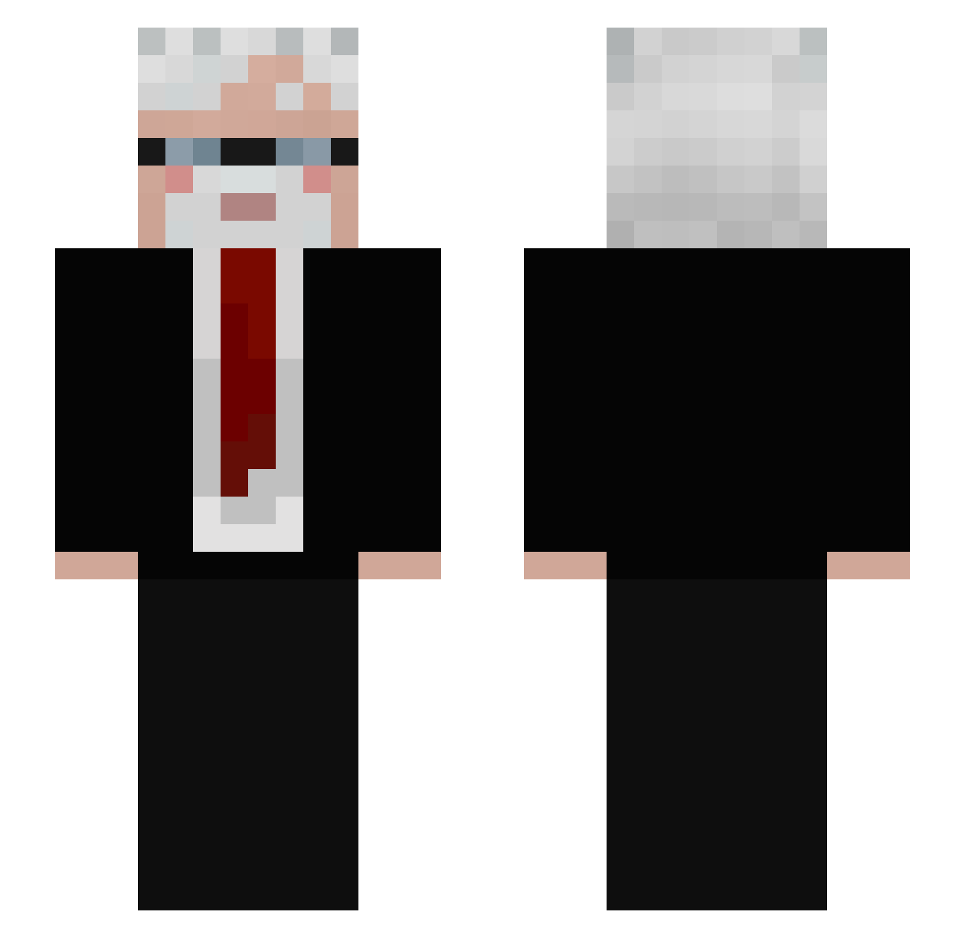 WatergunK Minecraft skin, front and back view