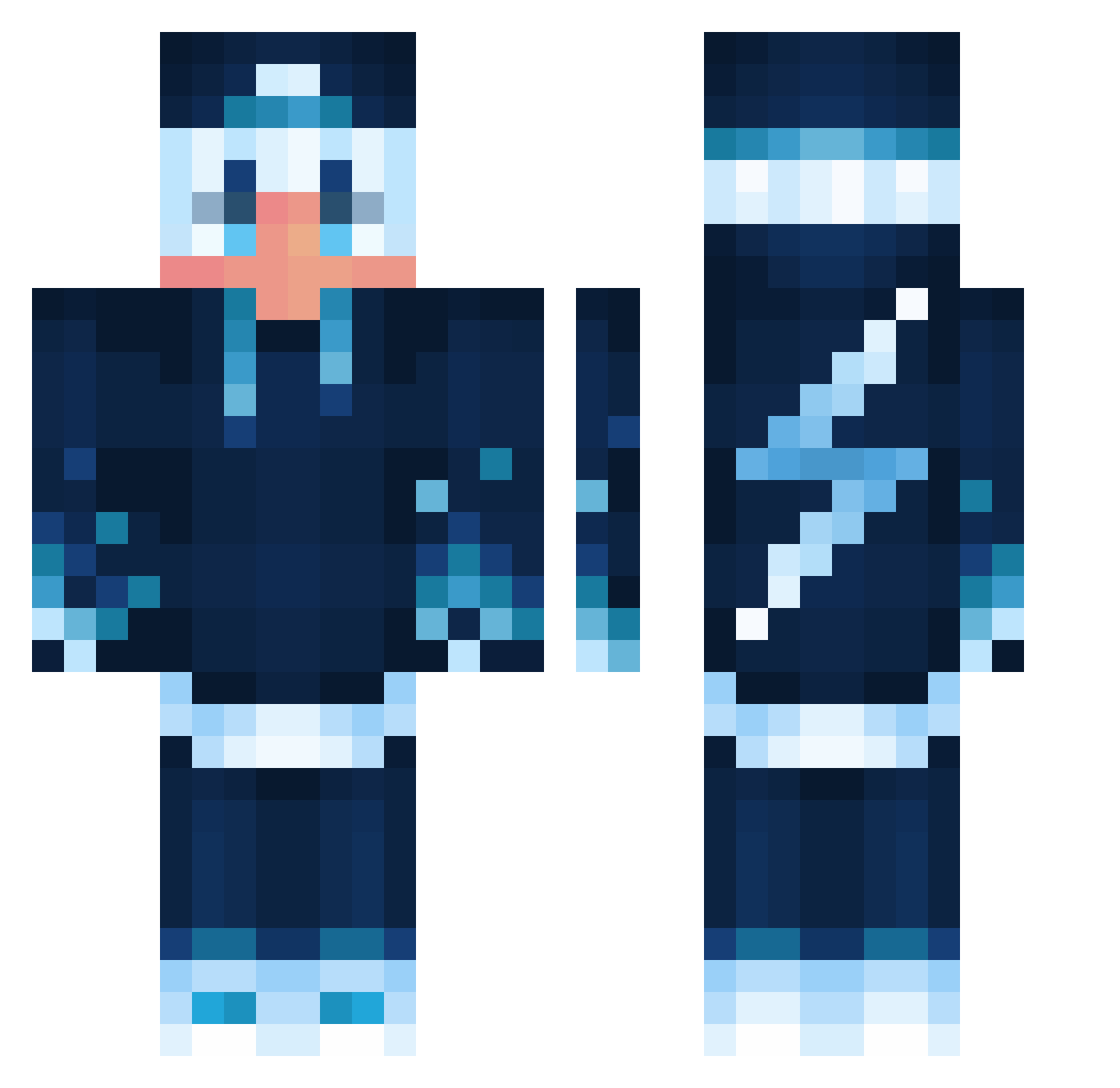 MK65 Minecraft skin, front and back view