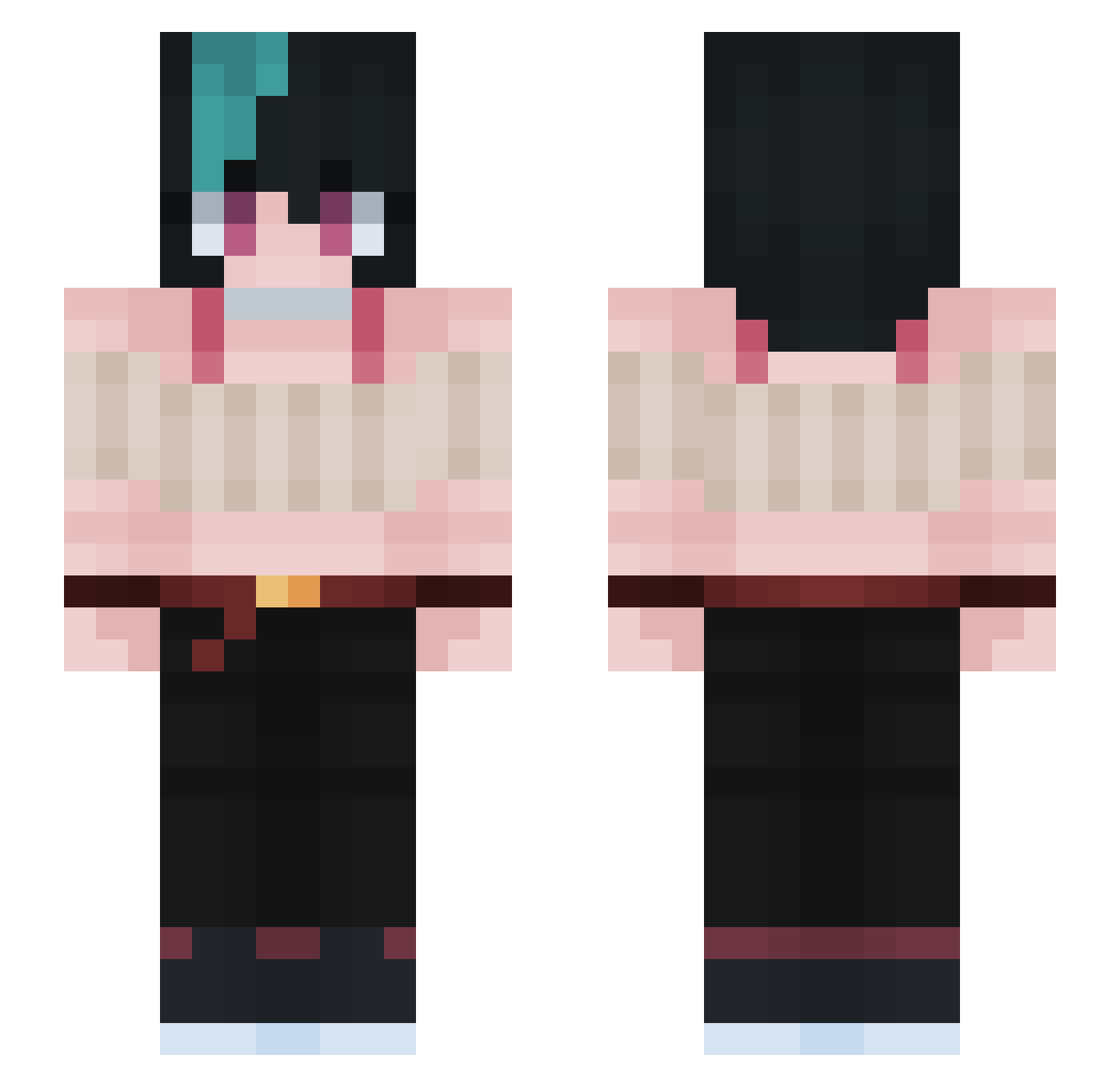 DinoHunterNO Minecraft skin, front and back view