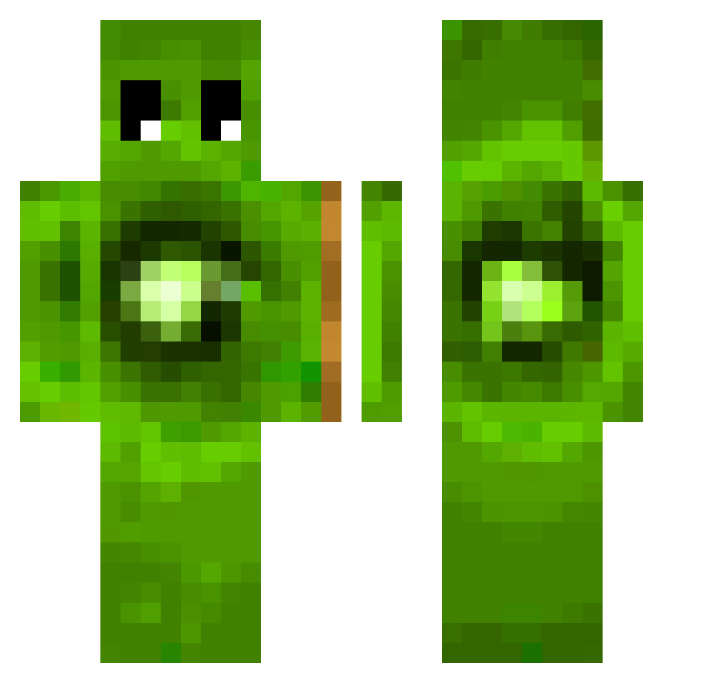 KiwiValo Minecraft skin, front and back view