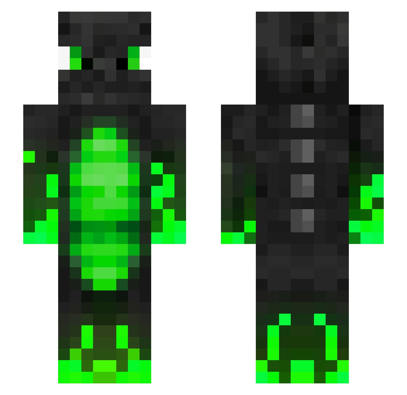 0hollow0 Minecraft skin, front and back view