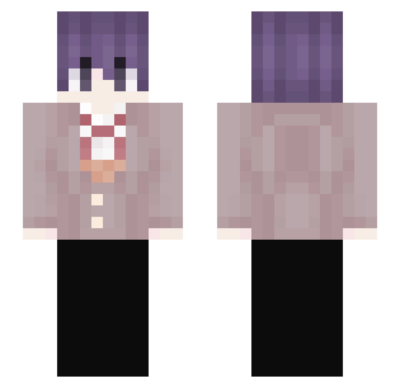 ystq Minecraft skin, front and back view
