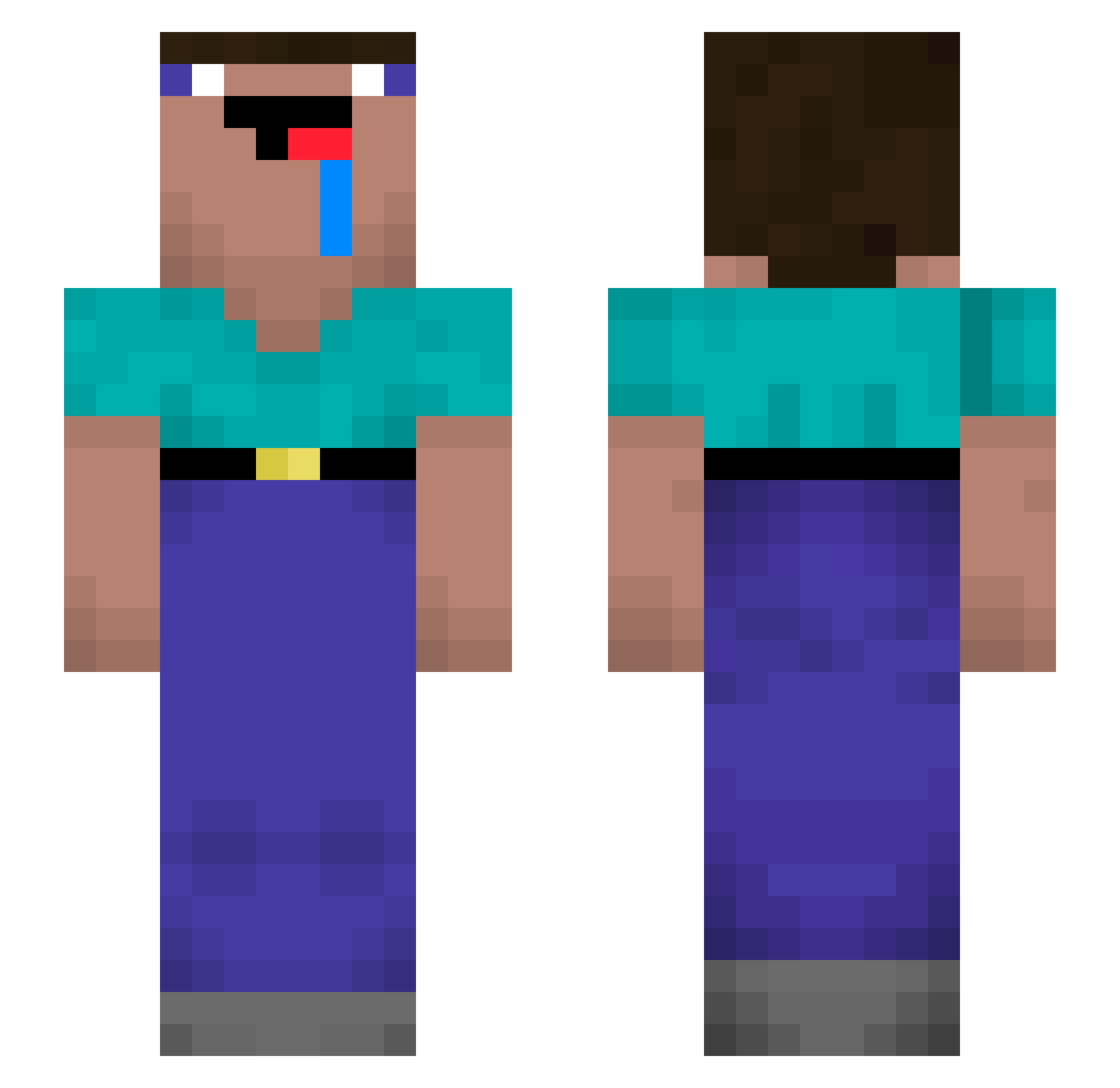 robinzorg Minecraft skin, front and back view