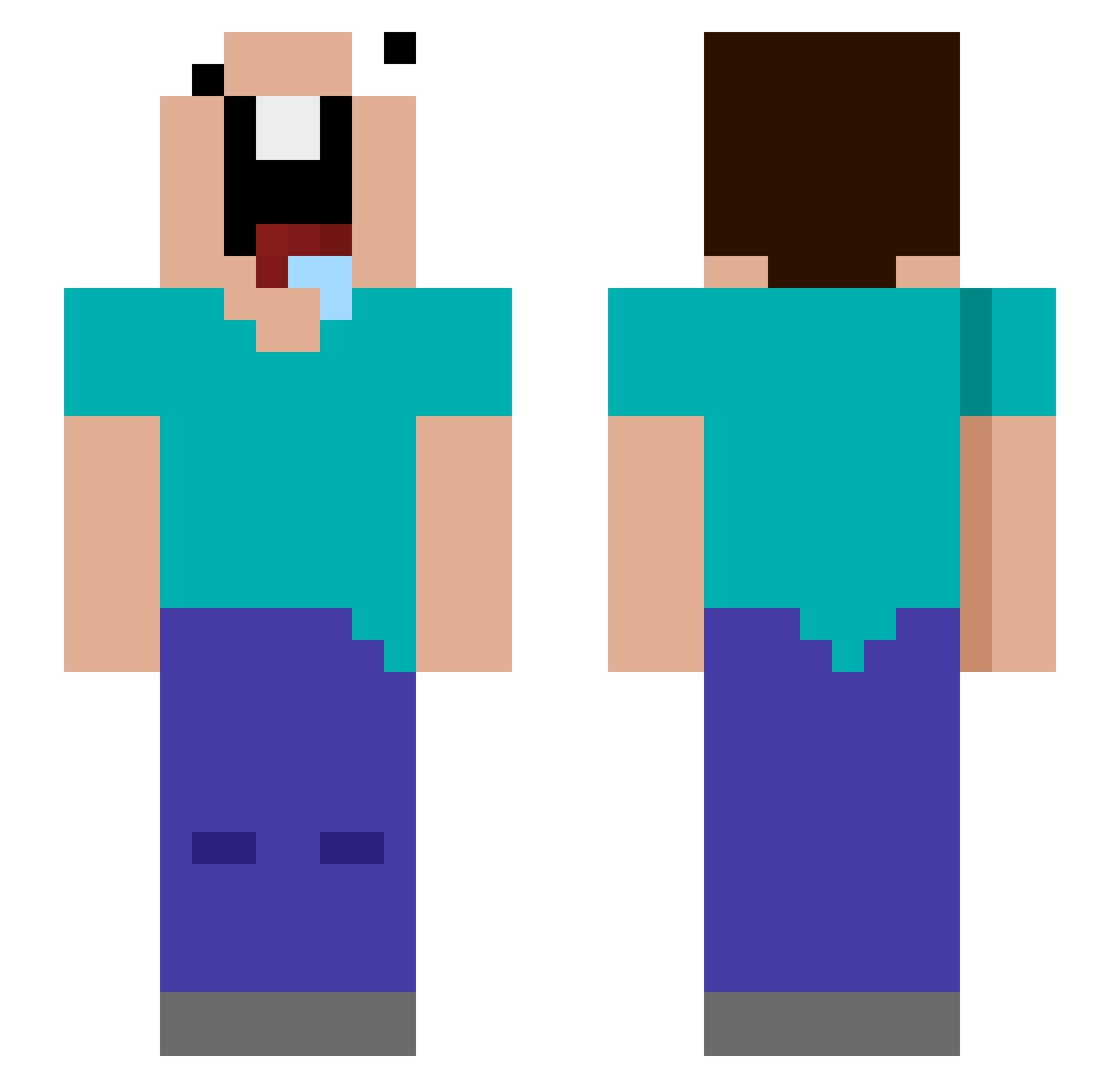 4z7x Minecraft skin, front and back view