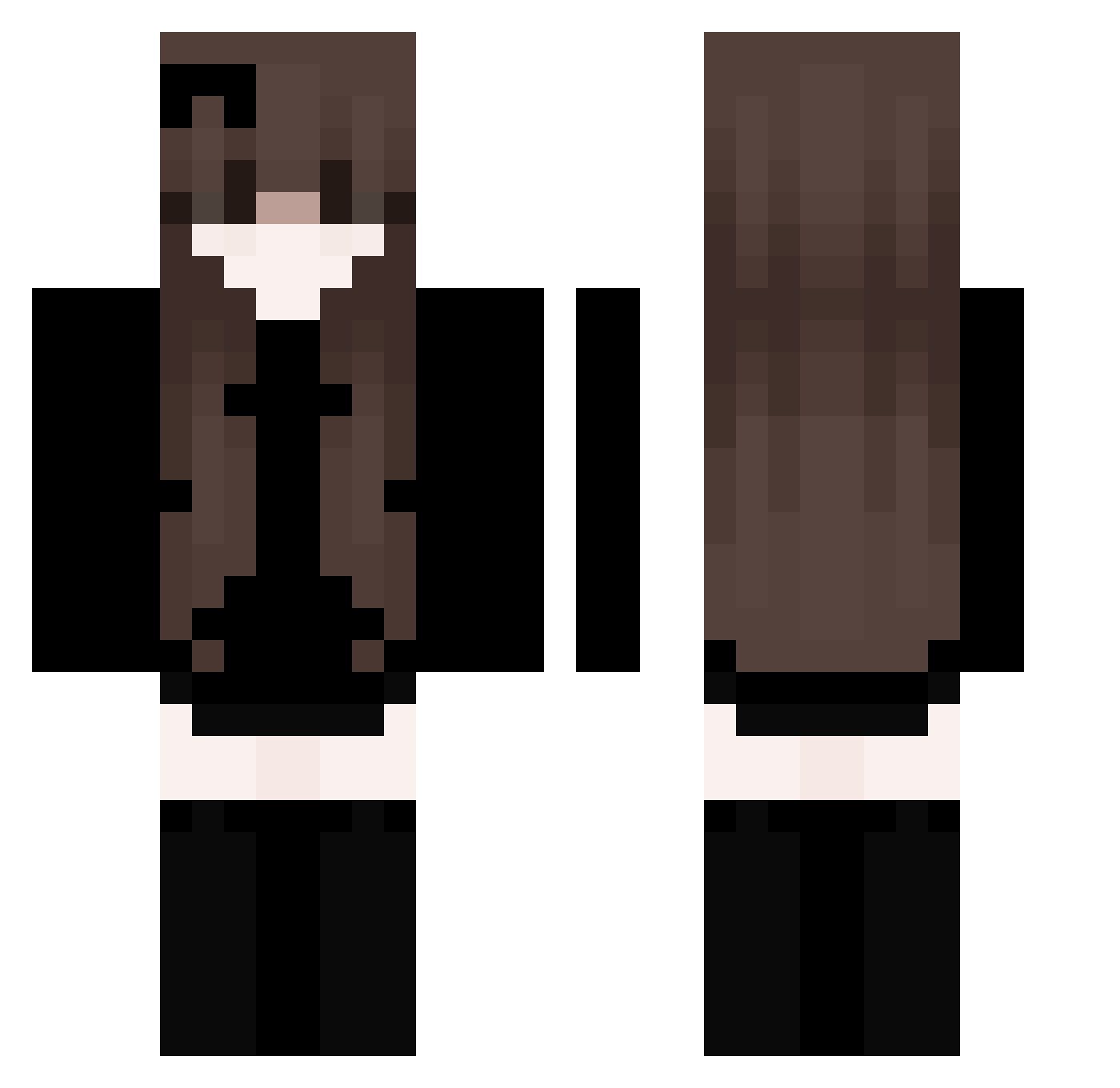 Xiaffy Minecraft skin, front and back view