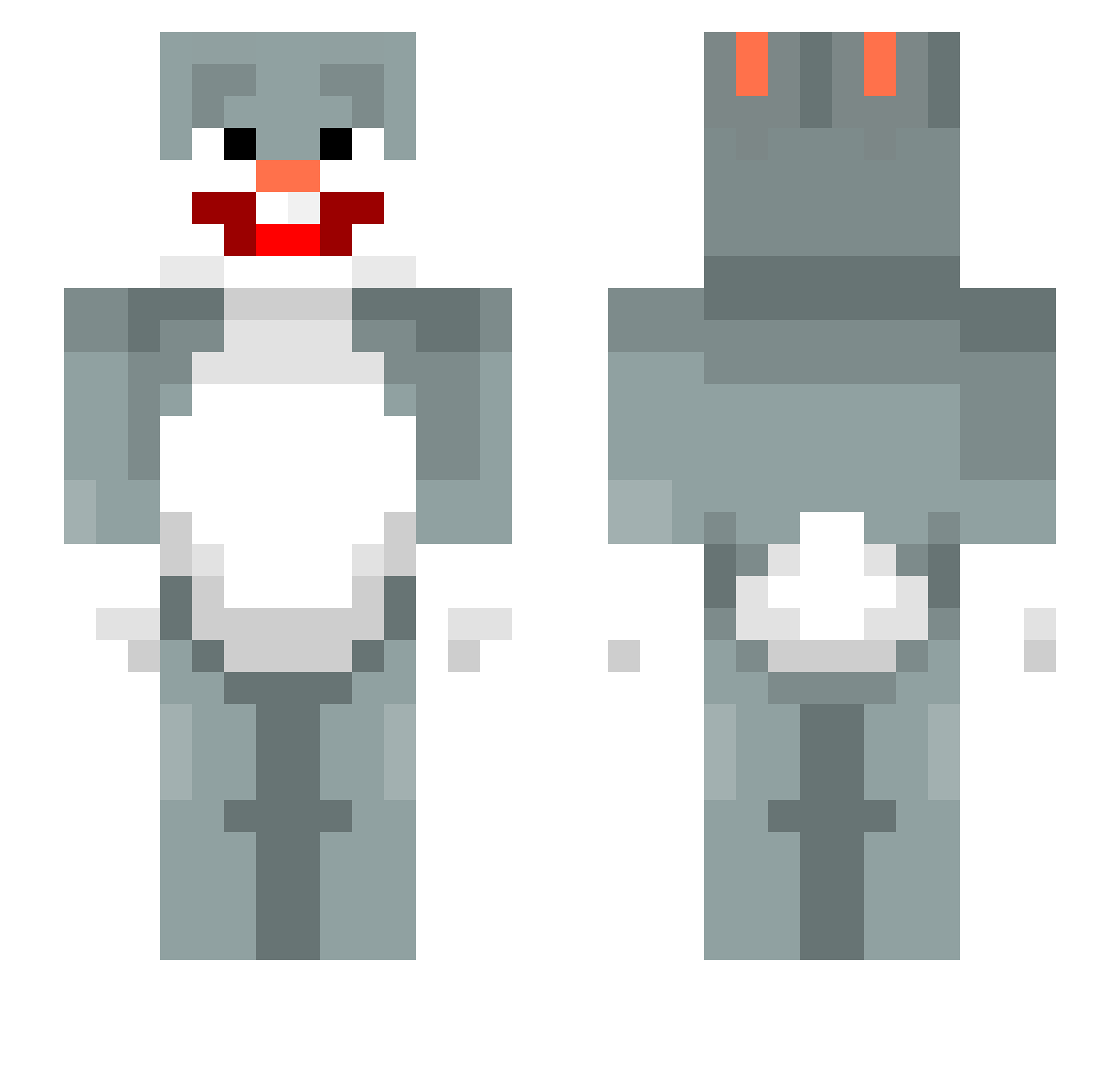 wollbe Minecraft skin, front and back view