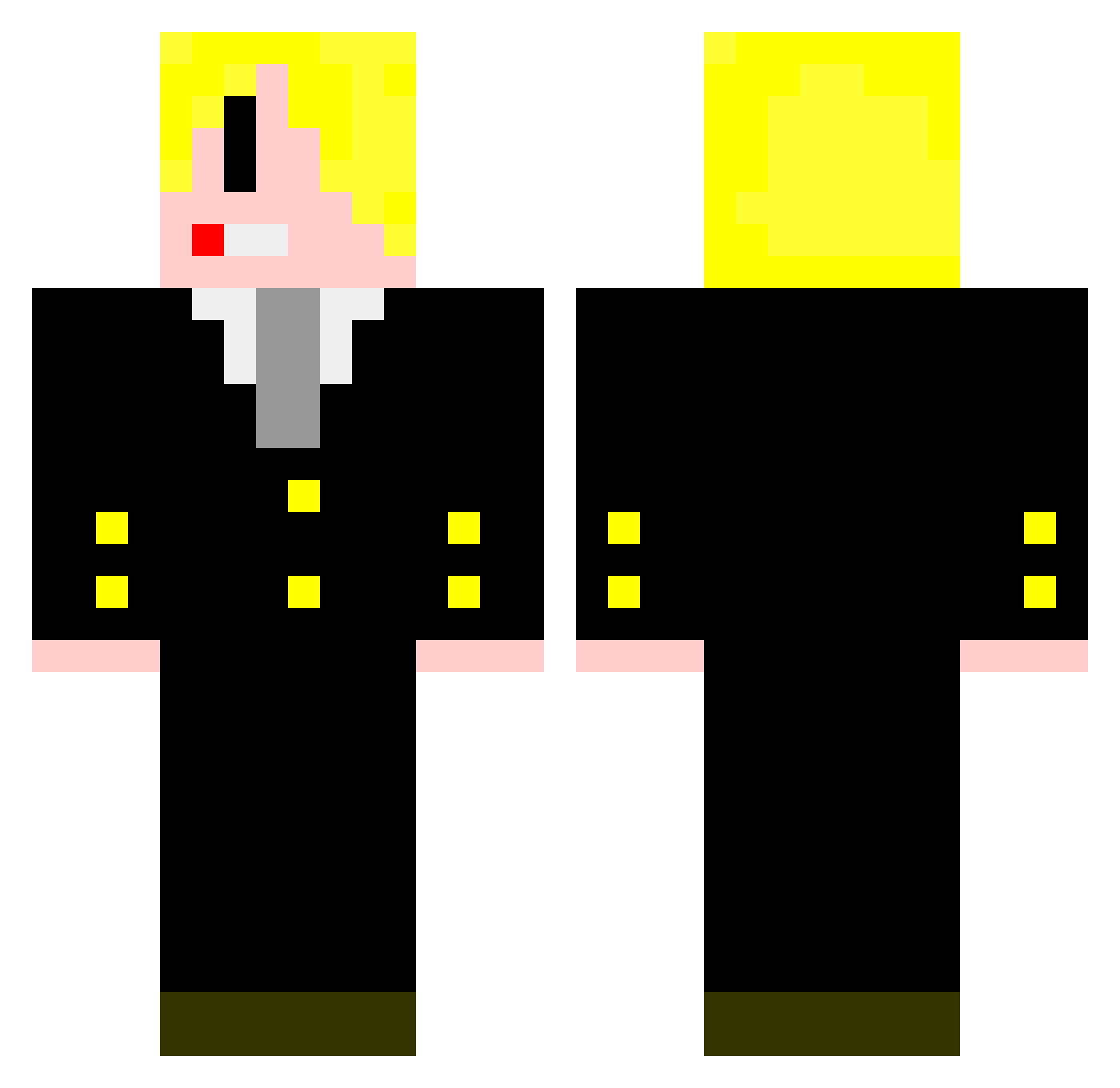 Cunan Minecraft skin, front and back view
