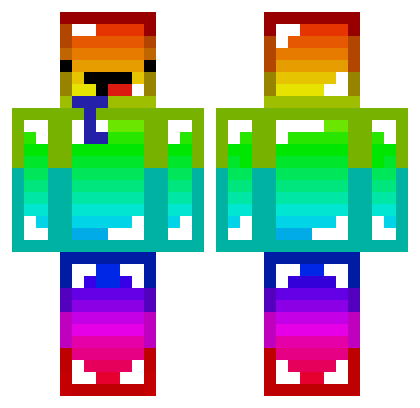 BlkZ Minecraft skin, front and back view