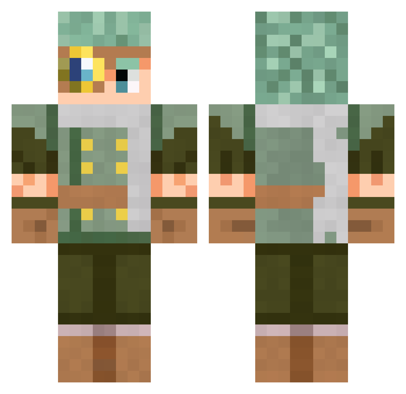 citor Minecraft skin, front and back view