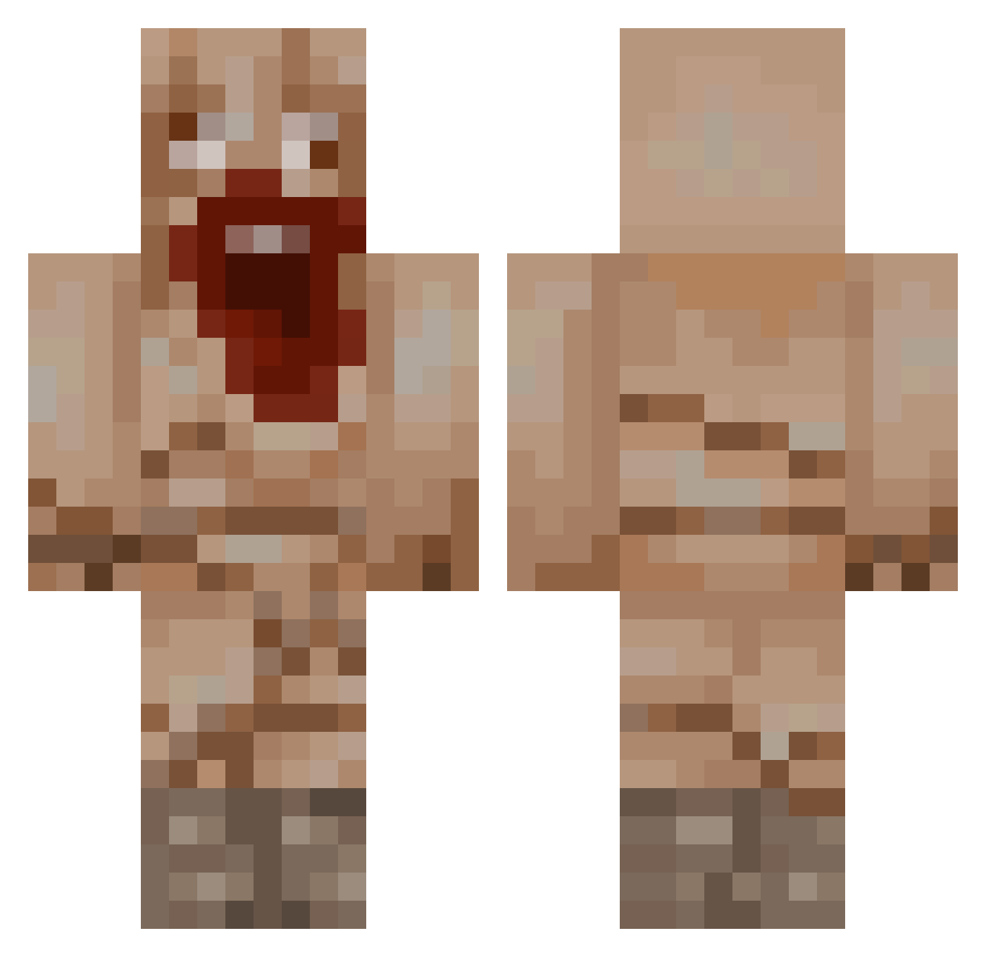 juancito23 Minecraft skin, front and back view