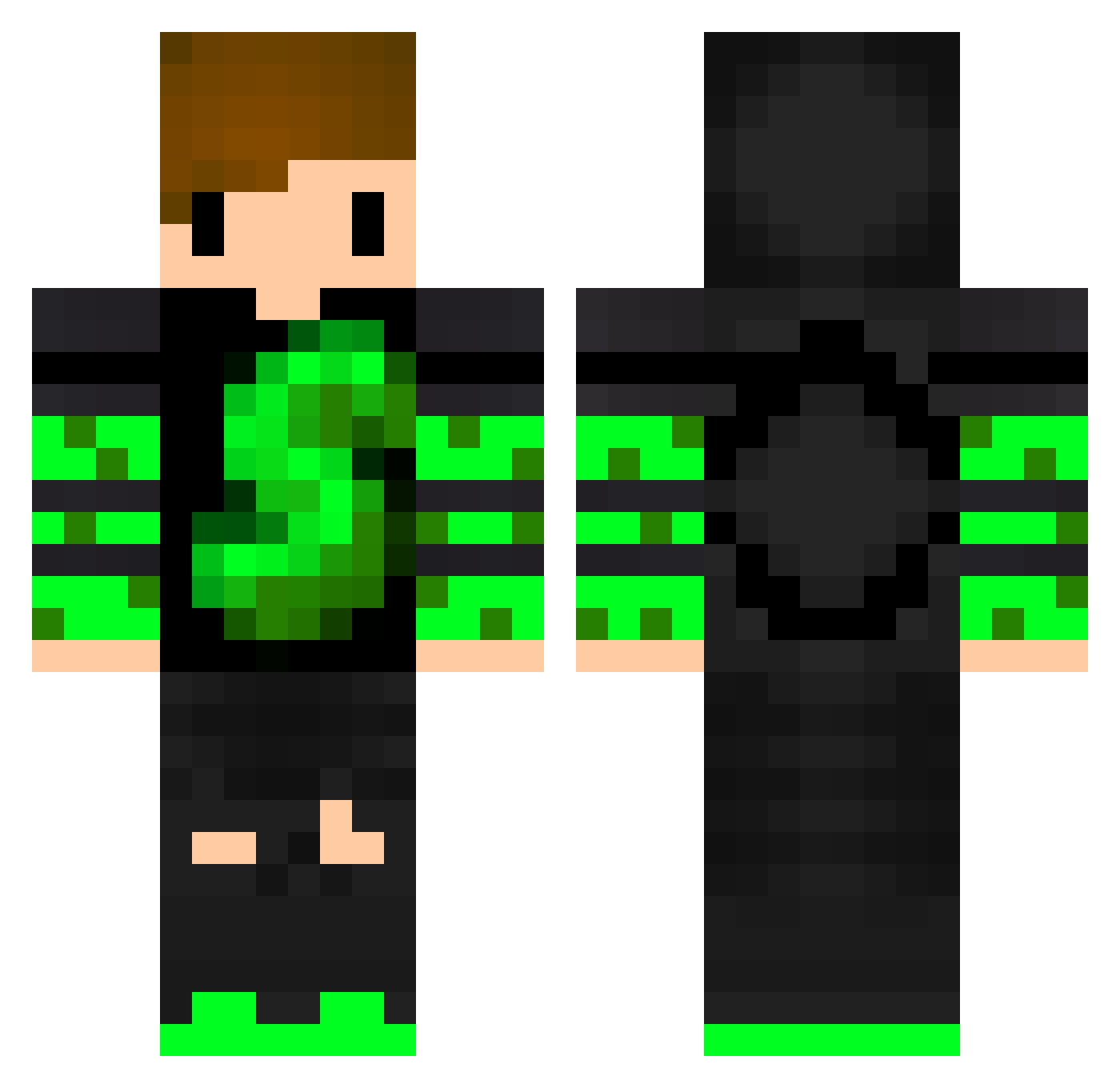 einHobbyloser Minecraft skin, front and back view